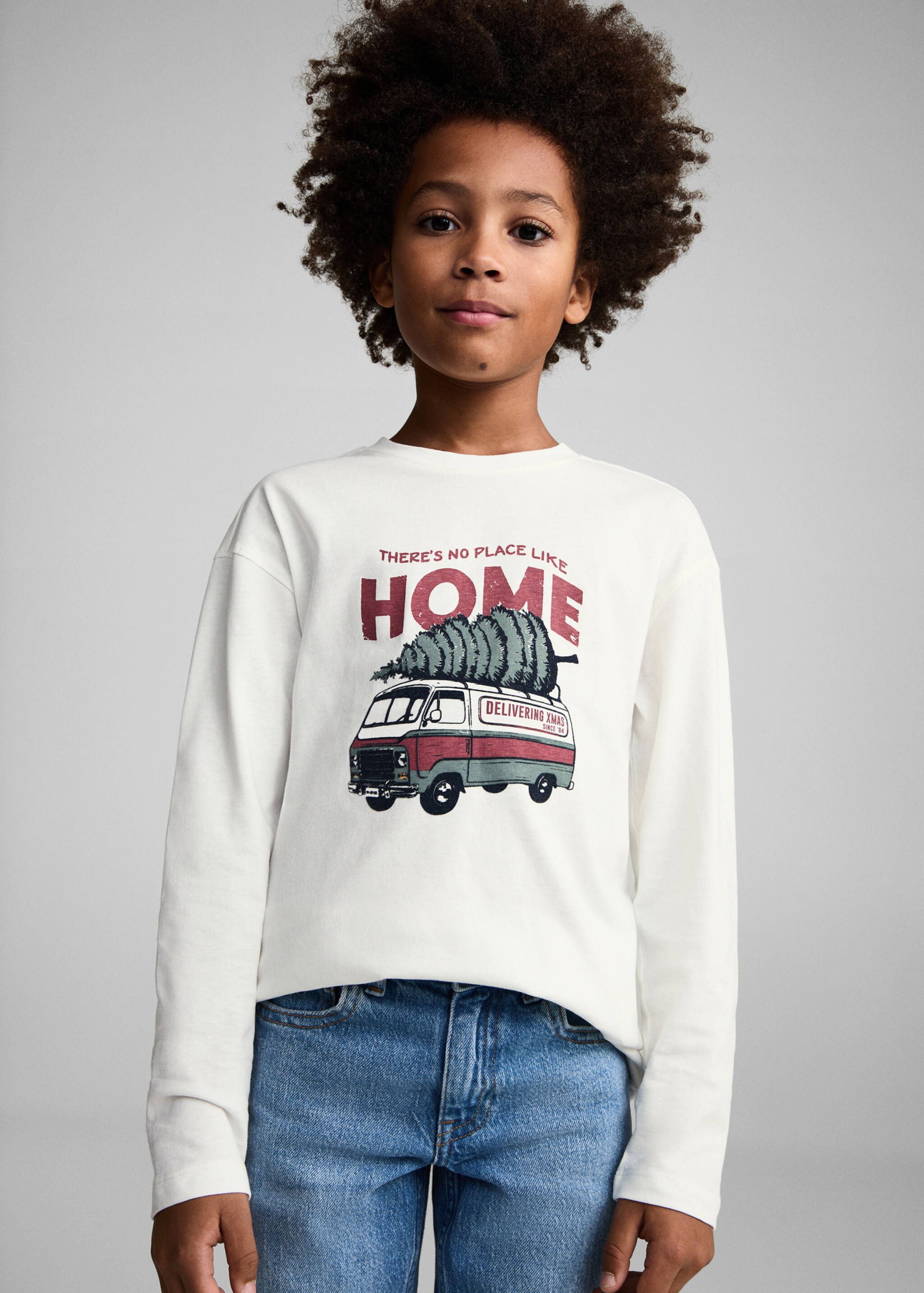 Printed long sleeve t-shirt - Medium plane, Off White. Ref: 77019408-00.