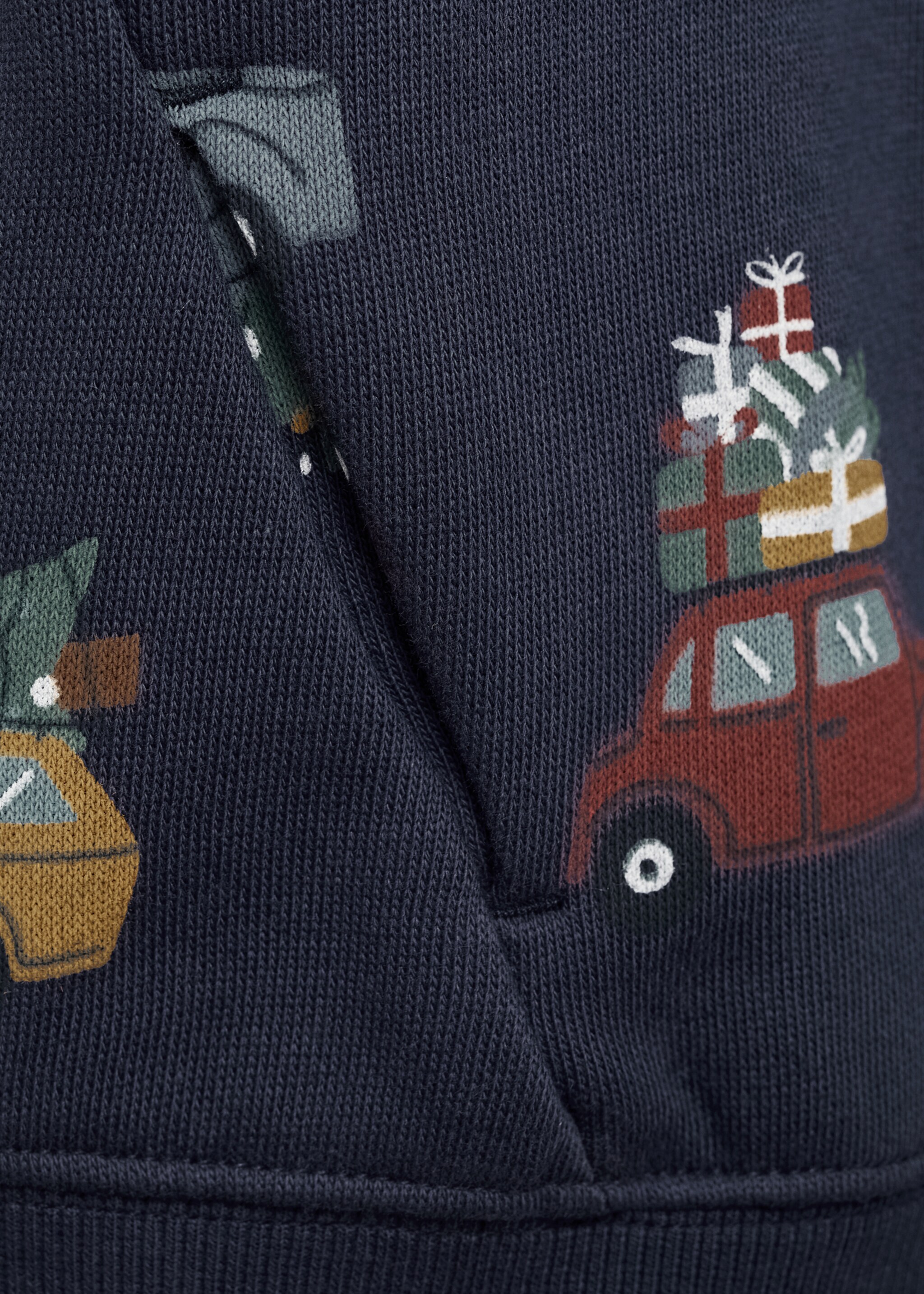 Christmas-print sweatshirt - Details of the article 8, Dark Navy. Ref: 77019409-00.