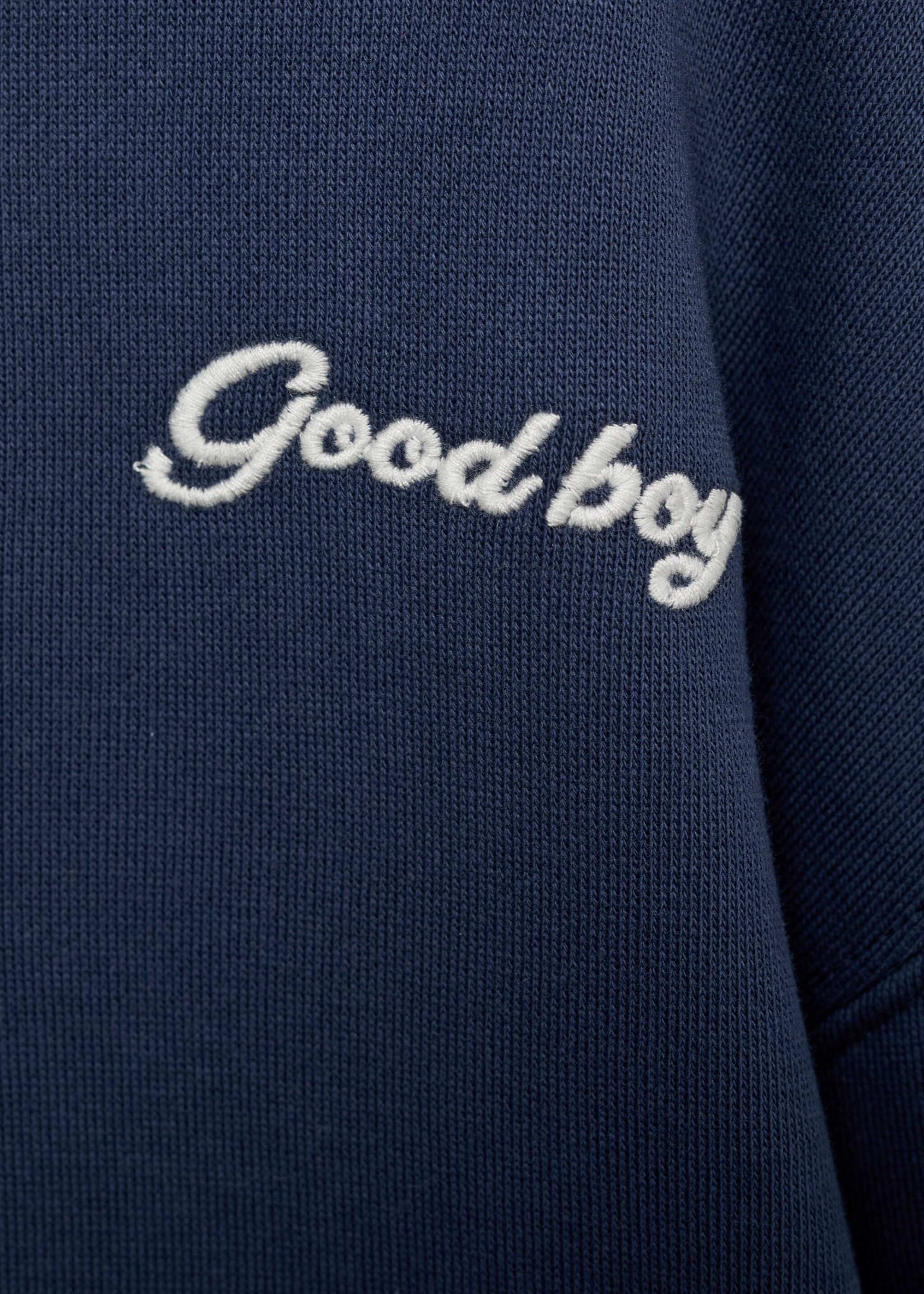 Gemustertes Baumwoll-Sweatshirt - Detail des Artikels 8, Dunkles Marineblau. Ref: 77019411-00.