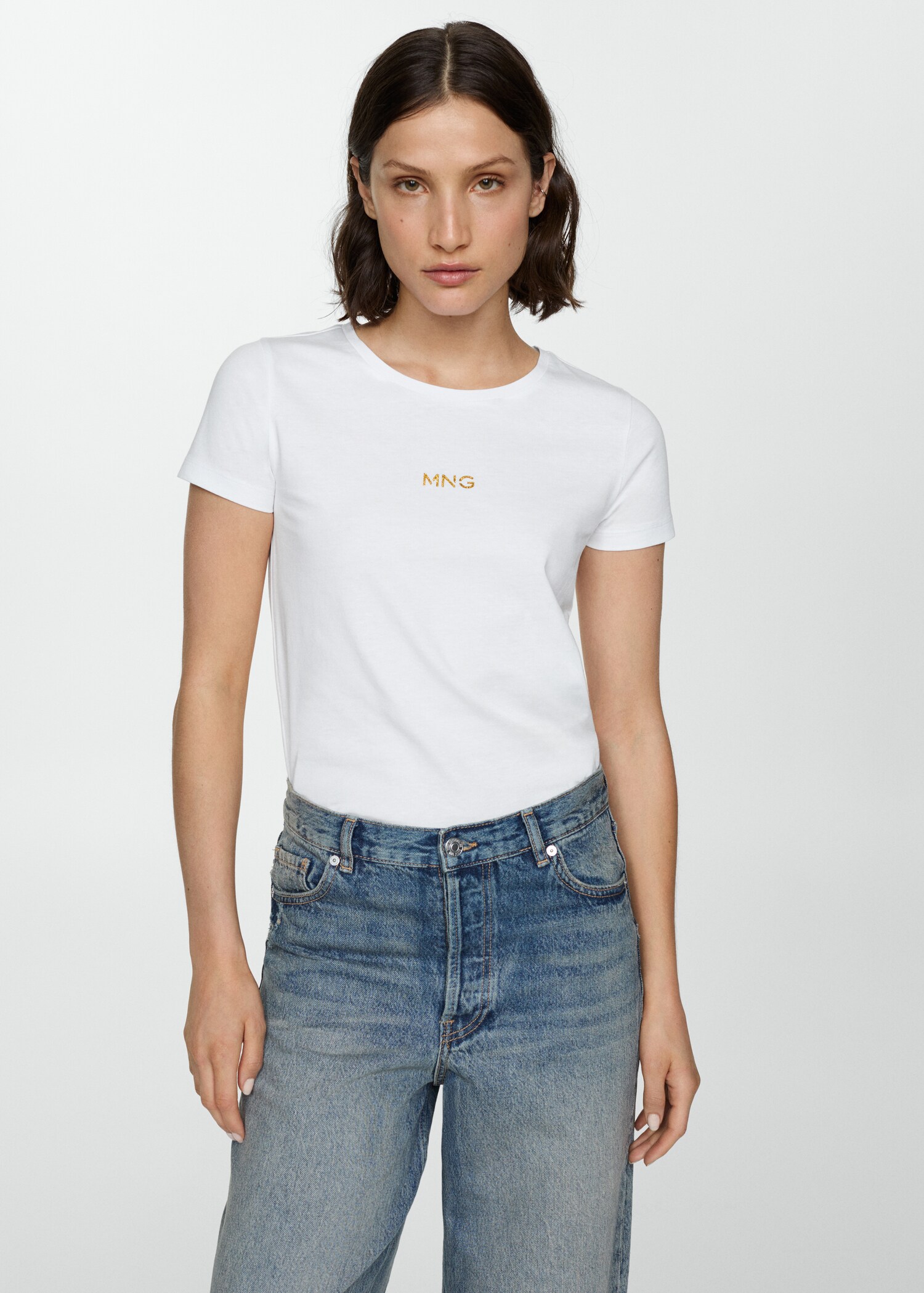 Metallic logo T-shirt - Medium plane