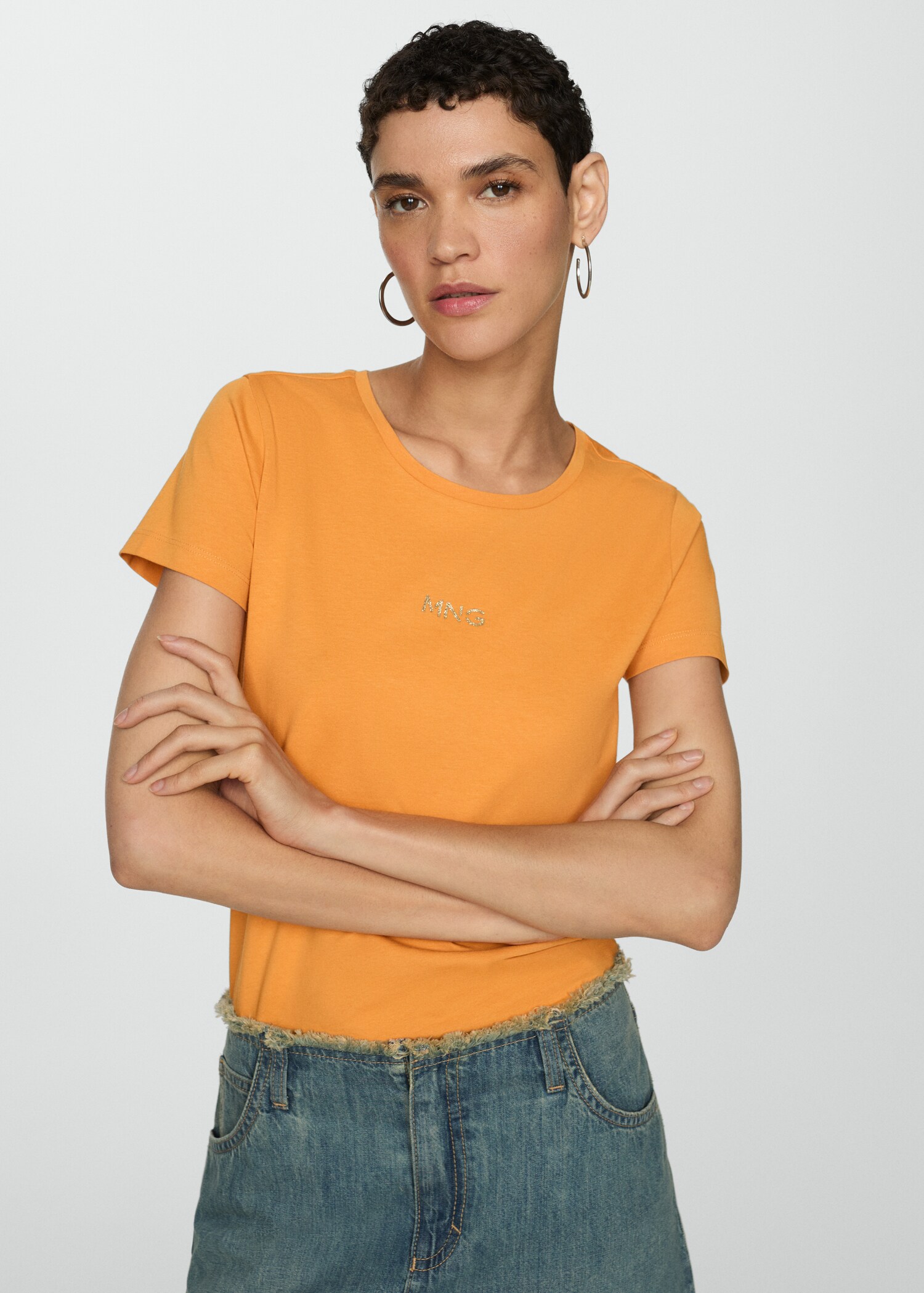 Metallic logo T-shirt - Medium plane