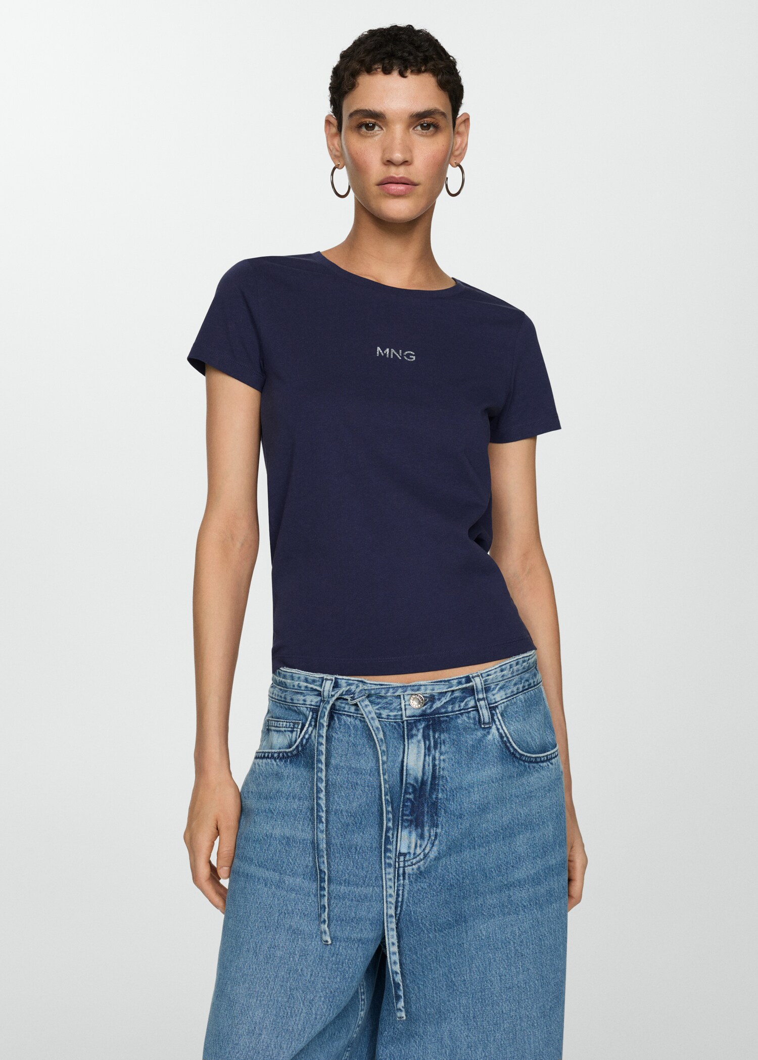 Metallic logo T-shirt - Medium plane