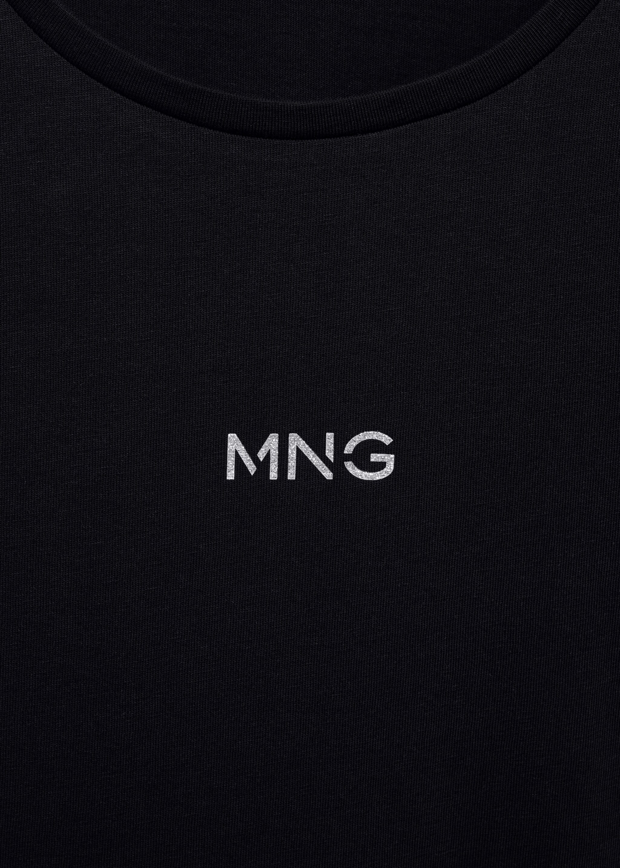 Metallic logo T-shirt - Details of the article 8, Black. Ref: 77019805-00.