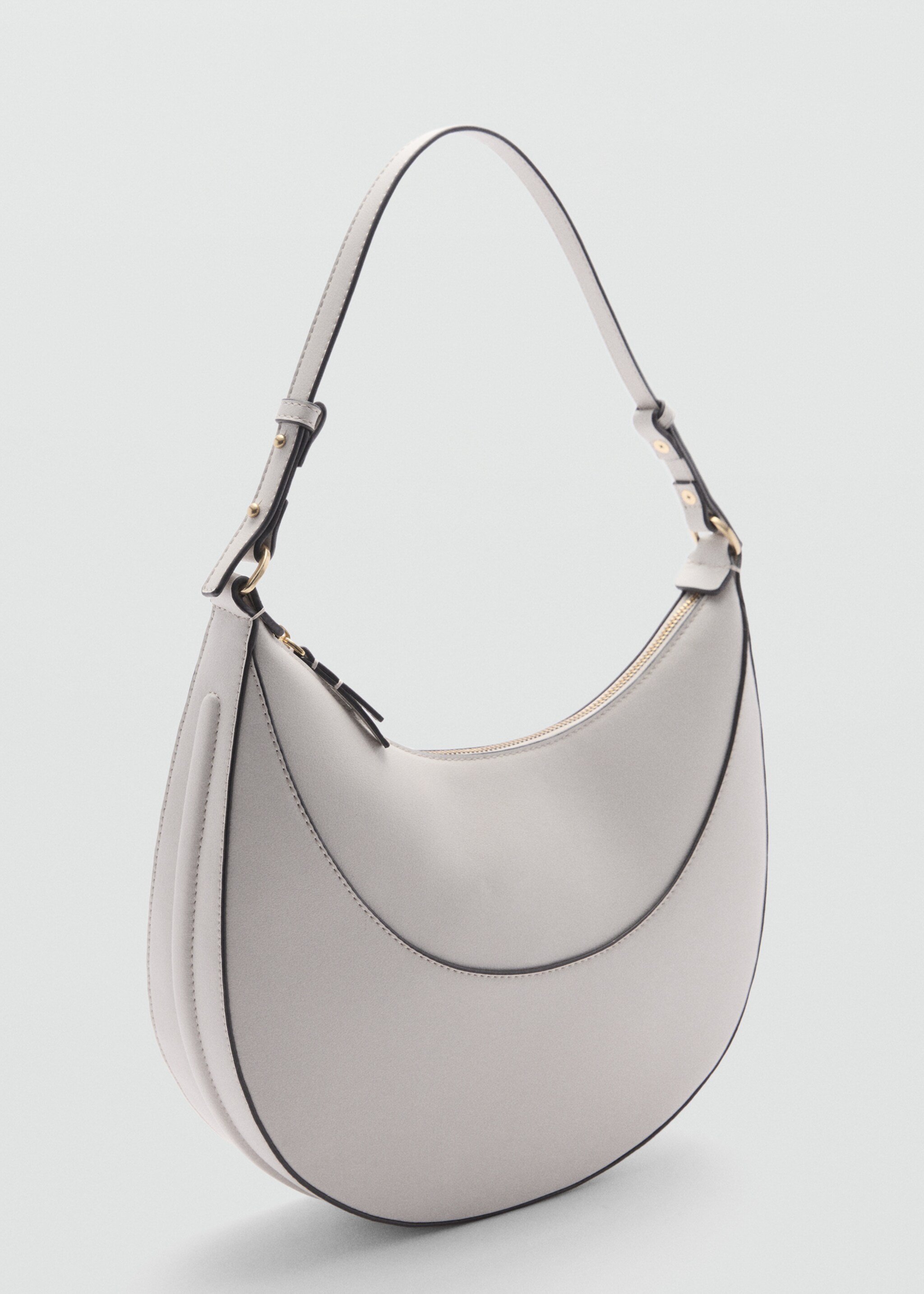 Short-handle shoulder bag - Medium plane, Ecru. Ref: 77020324-00.