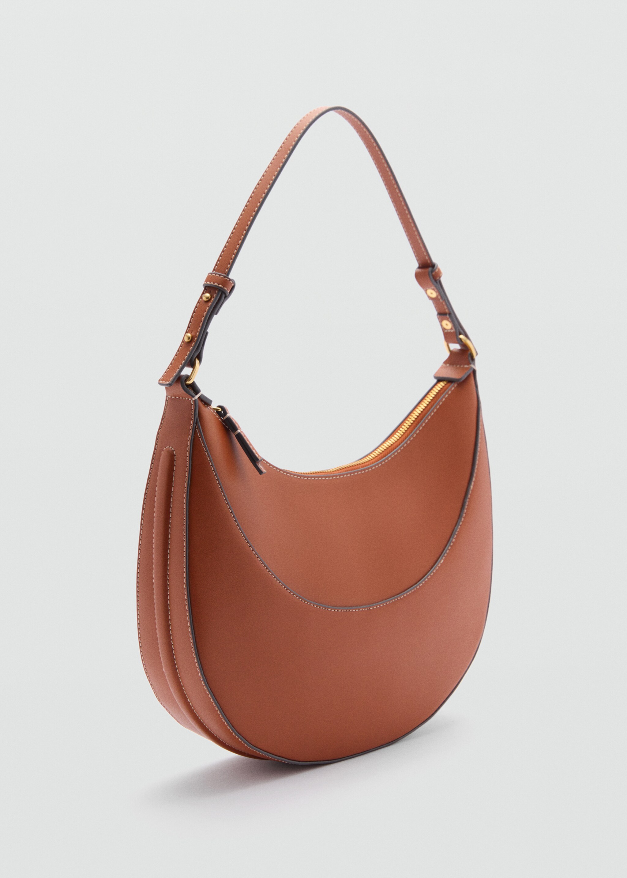 Short-handle shoulder bag - Medium plane, Leather. Ref: 77020324-00.