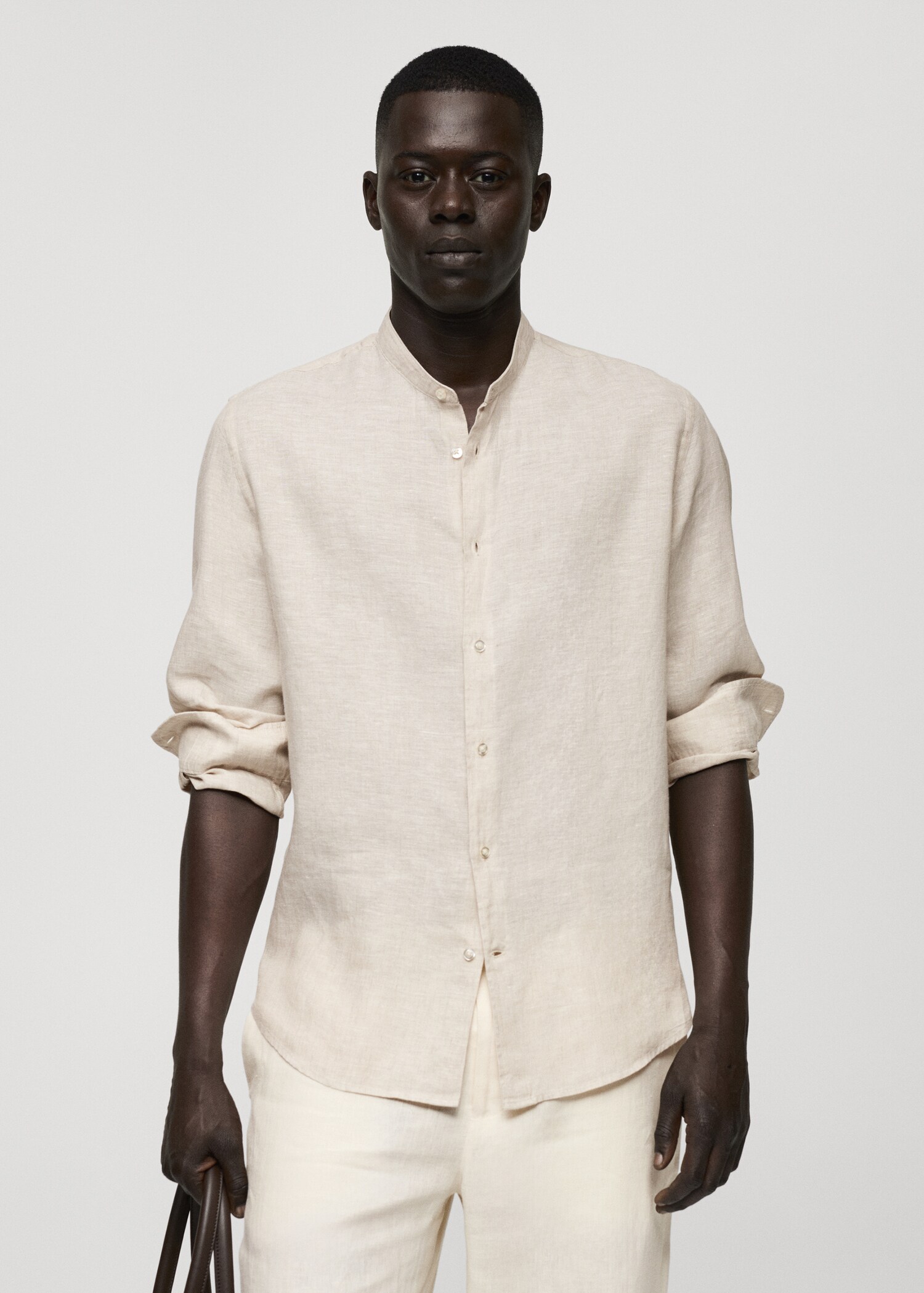 100% linen Mao collar shirt - Medium plane