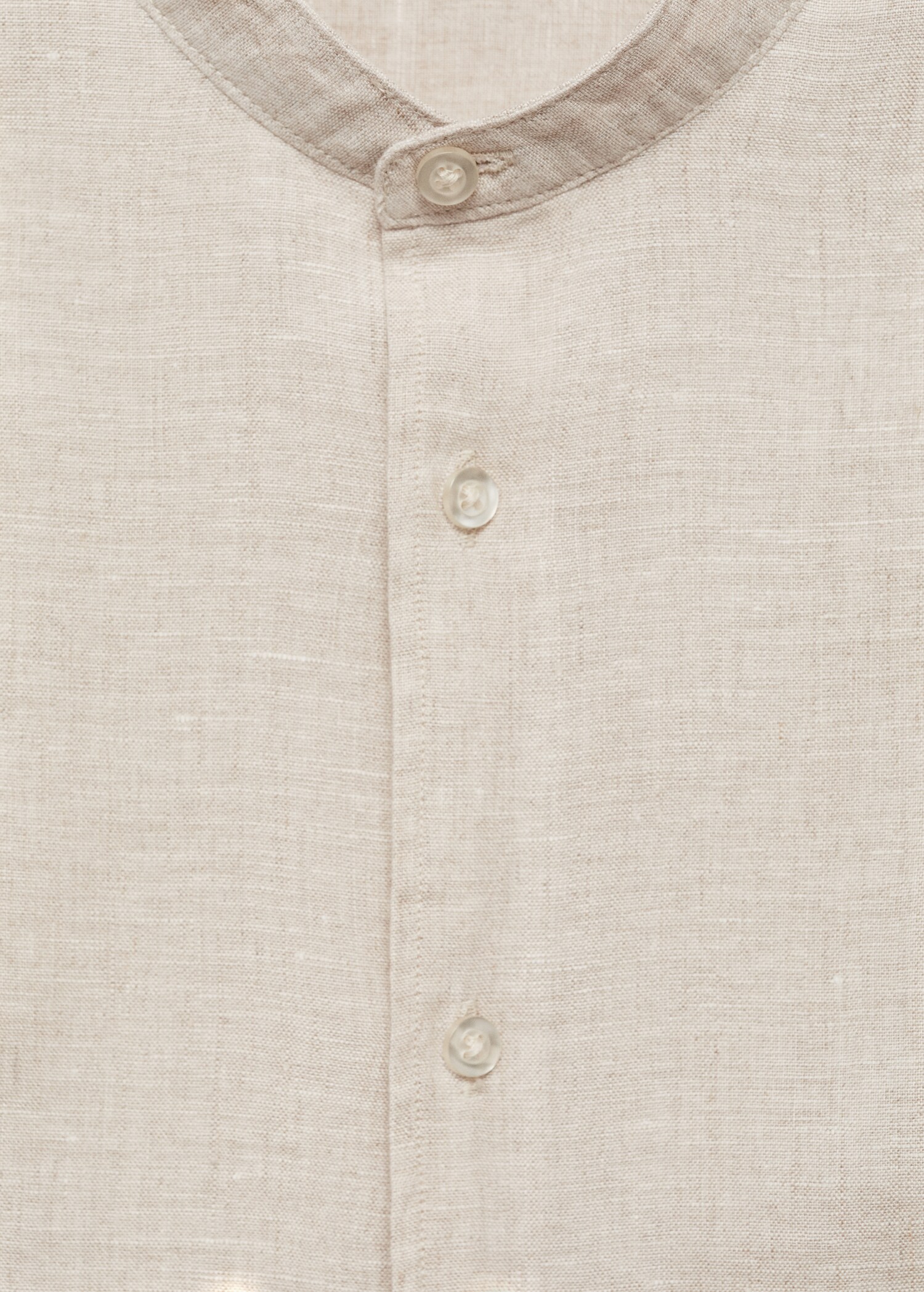 100% linen Mao collar shirt - Details of the article 8
