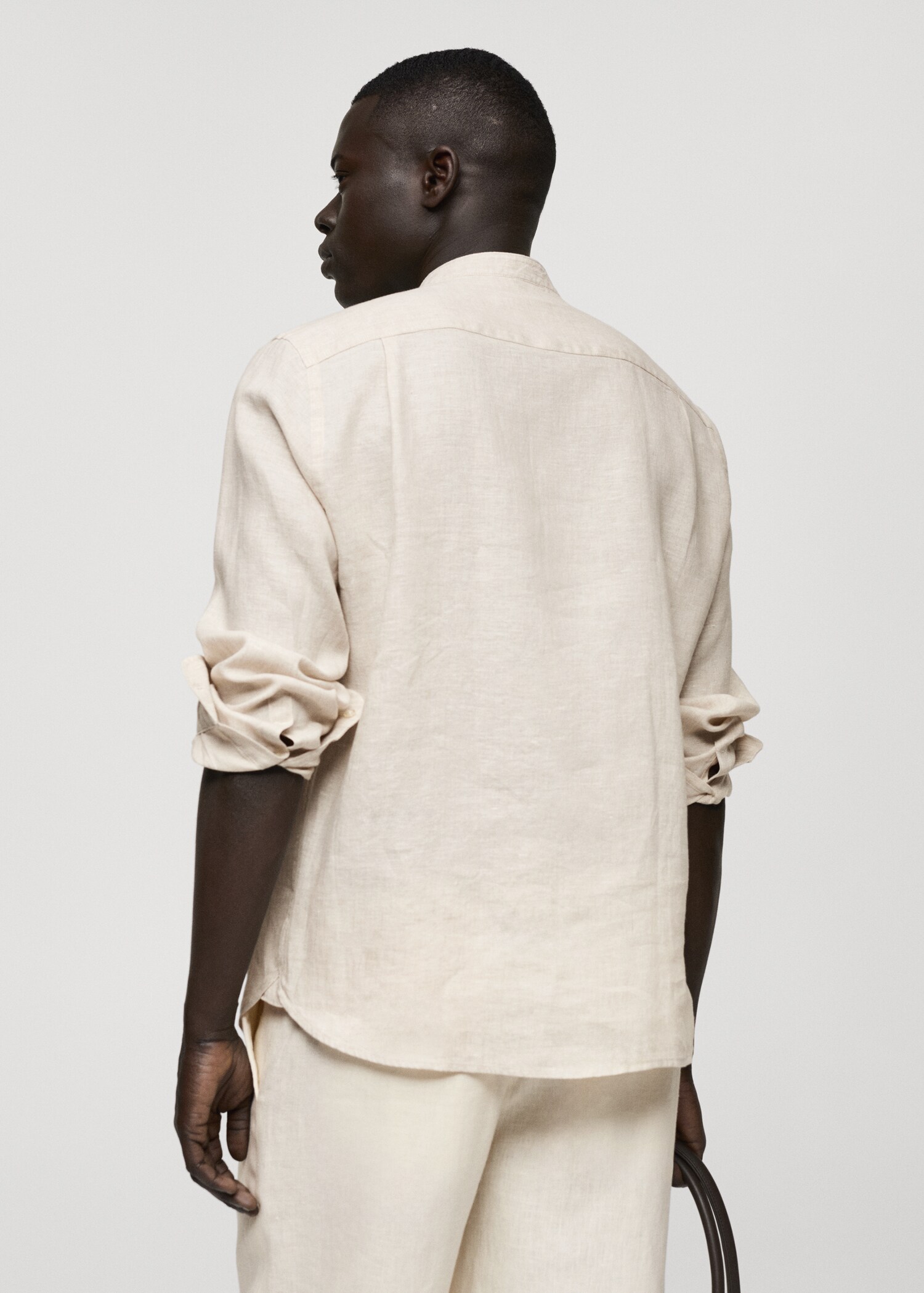 100% linen Mao collar shirt - Reverse of the article