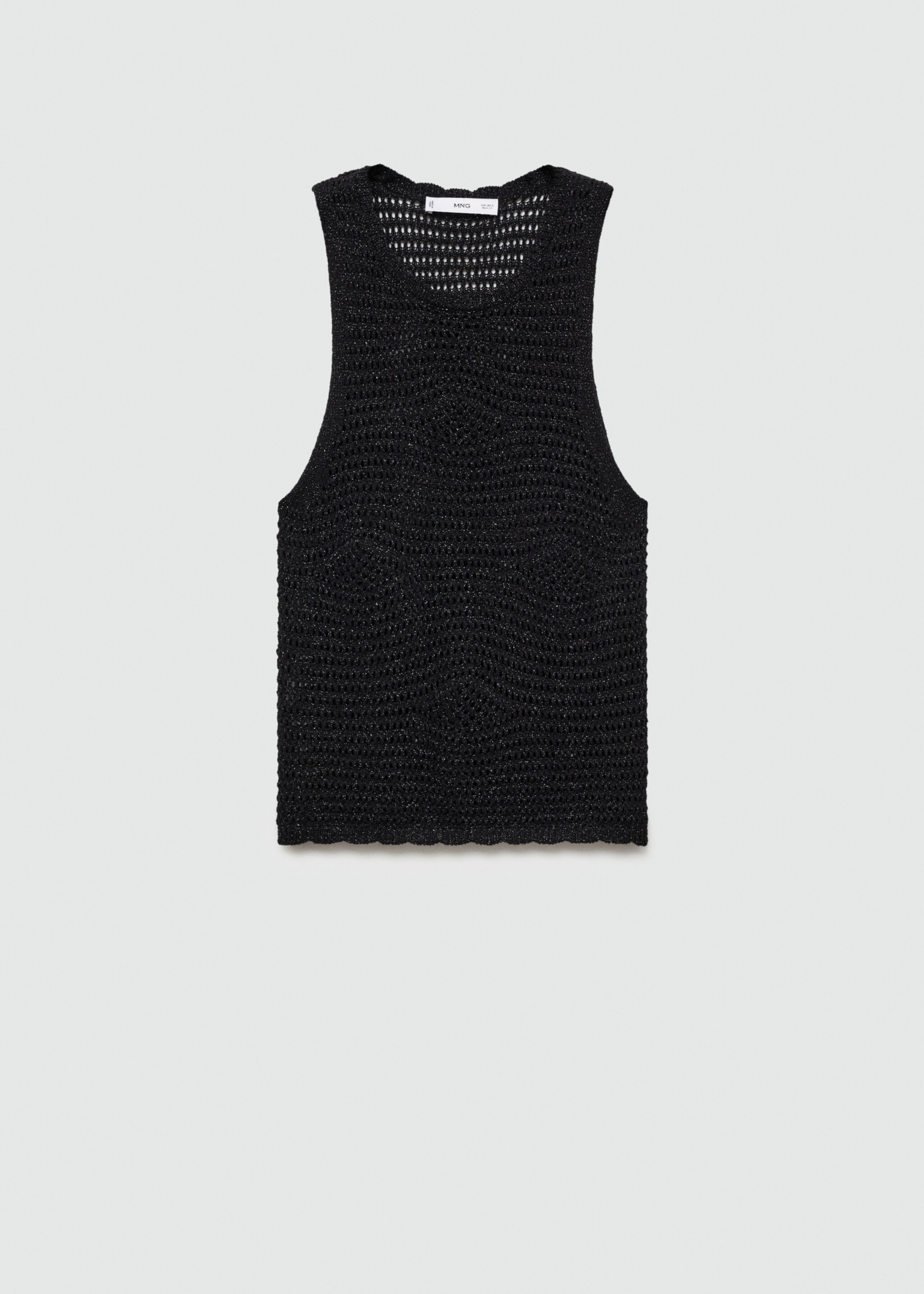 Openwork knitted lurex top - Article without model, Black. Ref: 77020344-00.