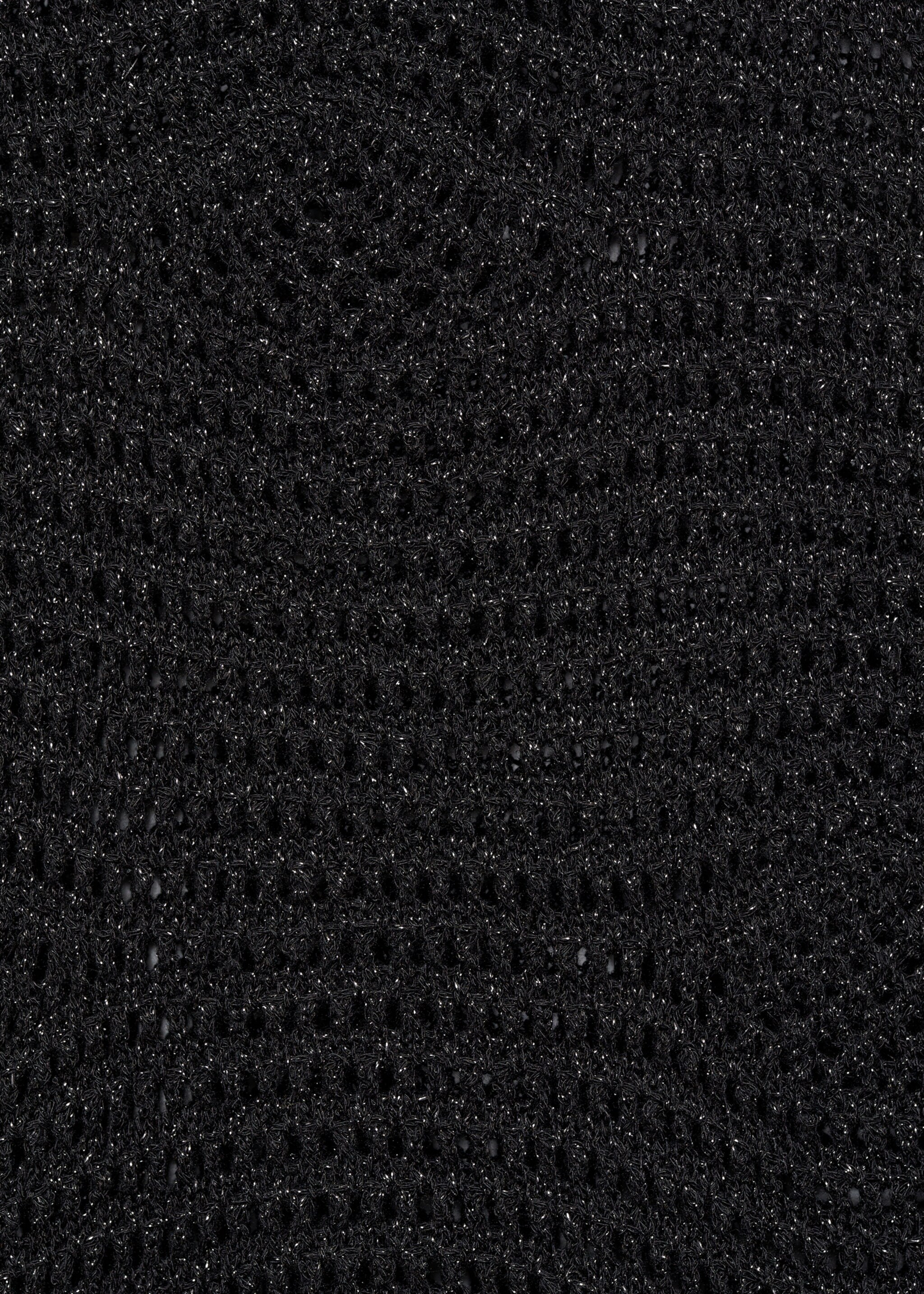 Openwork knitted lurex top - Details of the article 8, Black. Ref: 77020344-00.
