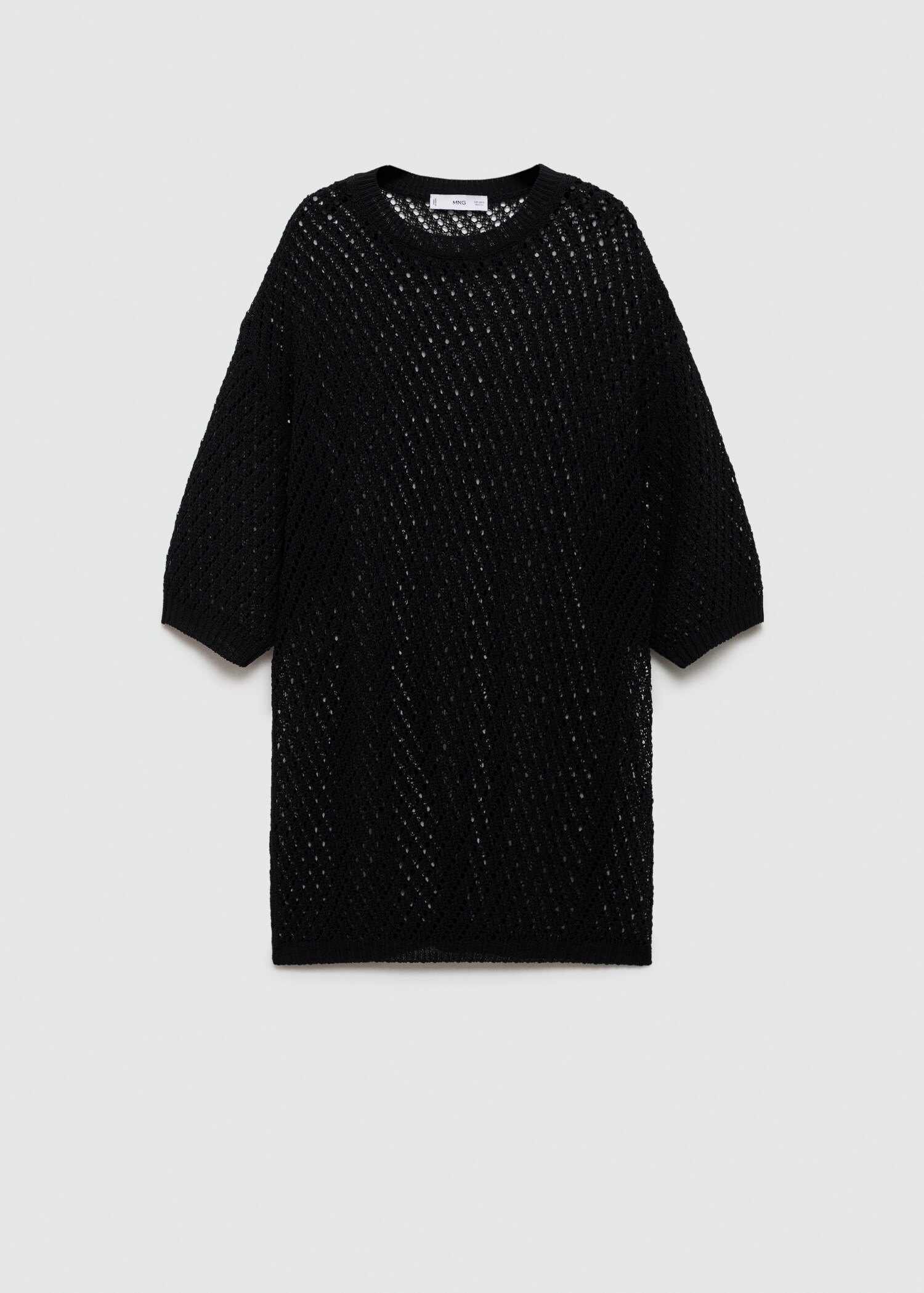 Short-sleeved crochet sweater - Article without model