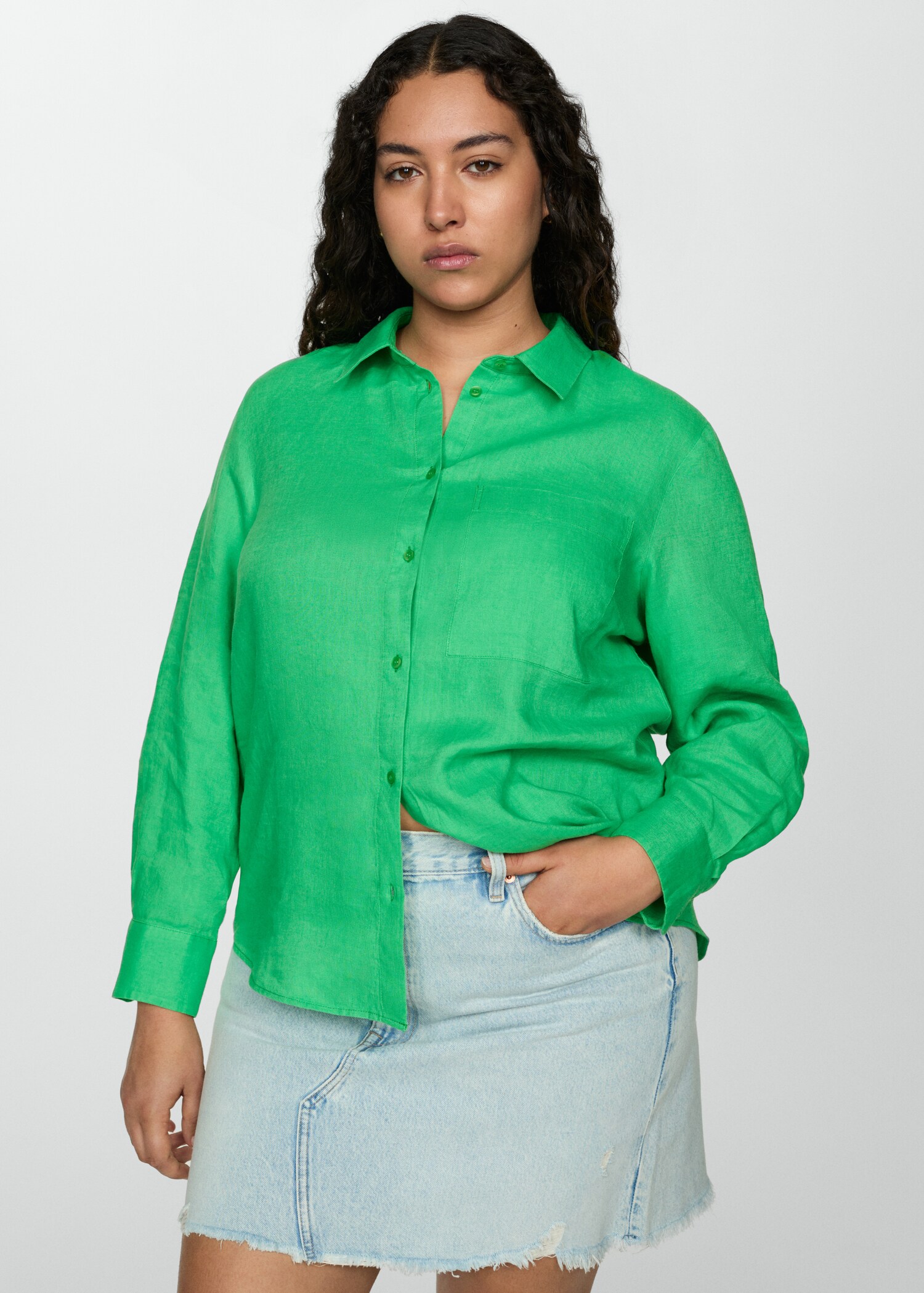 Leinen-Hemdbluse mit Tasche - Detail des Artikels 5