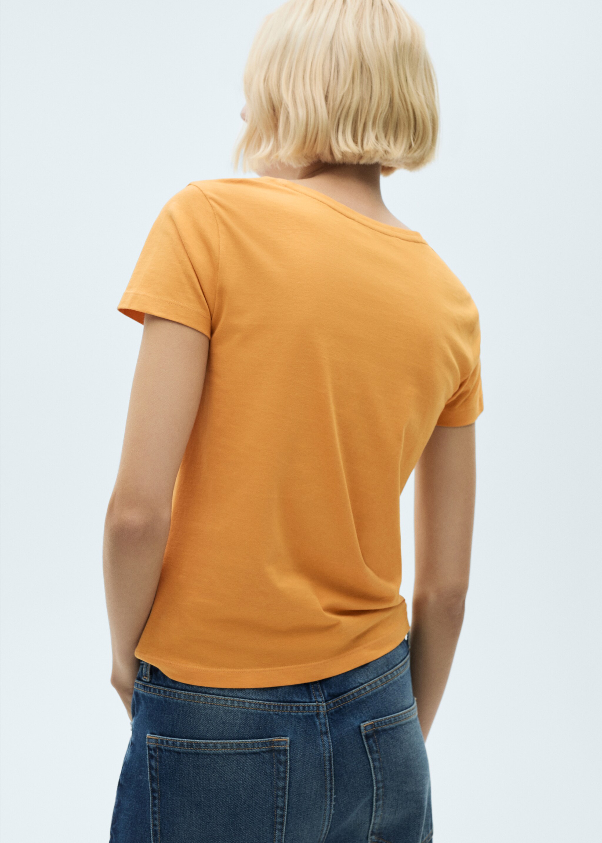 Logo cotton T-shirt - Reverse of the article, Mustard. Ref: 77020354-00.