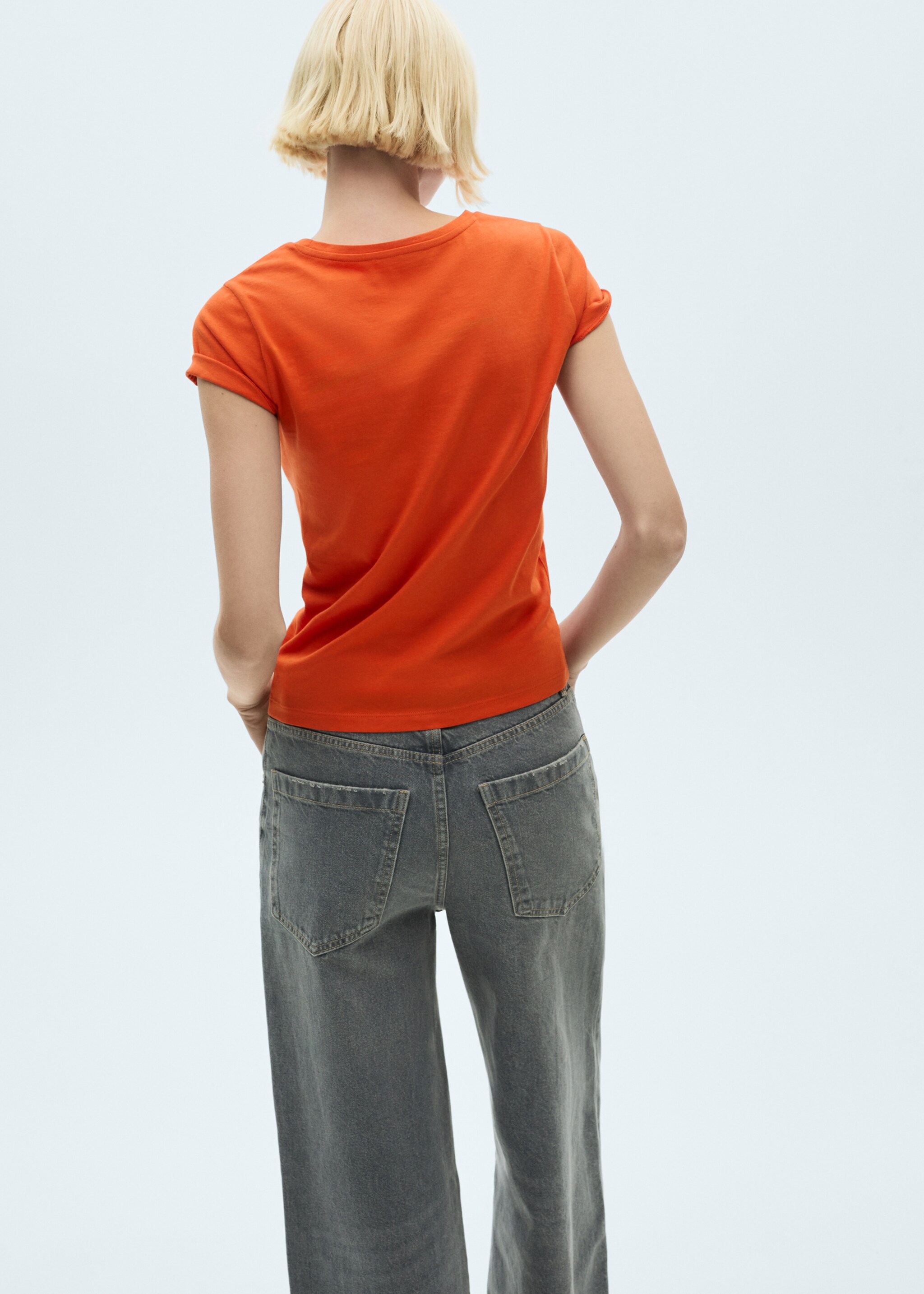 Baumwoll-T-Shirt mit Logo - Rückseite des Artikels, Bräunliches Orange. Ref: 77020354-00.