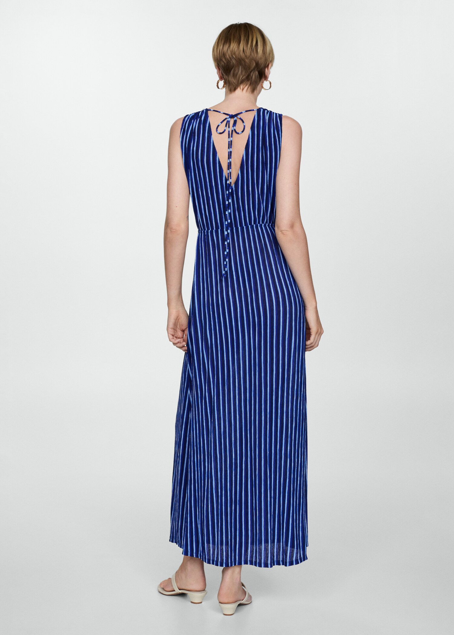Vestido estampado rayas lazo - Reverso del artículo