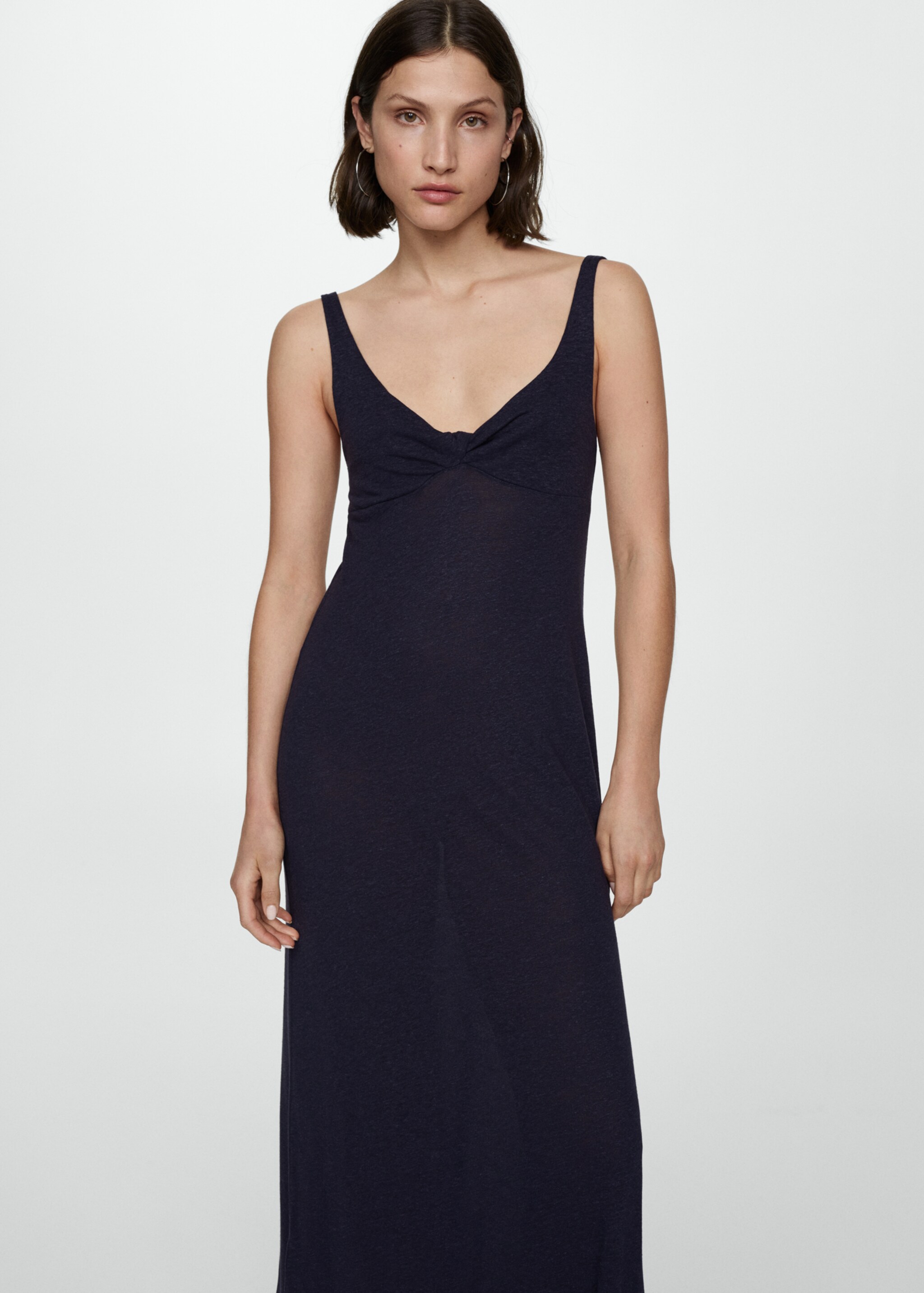 Linen dress with knot detail - Medium plane