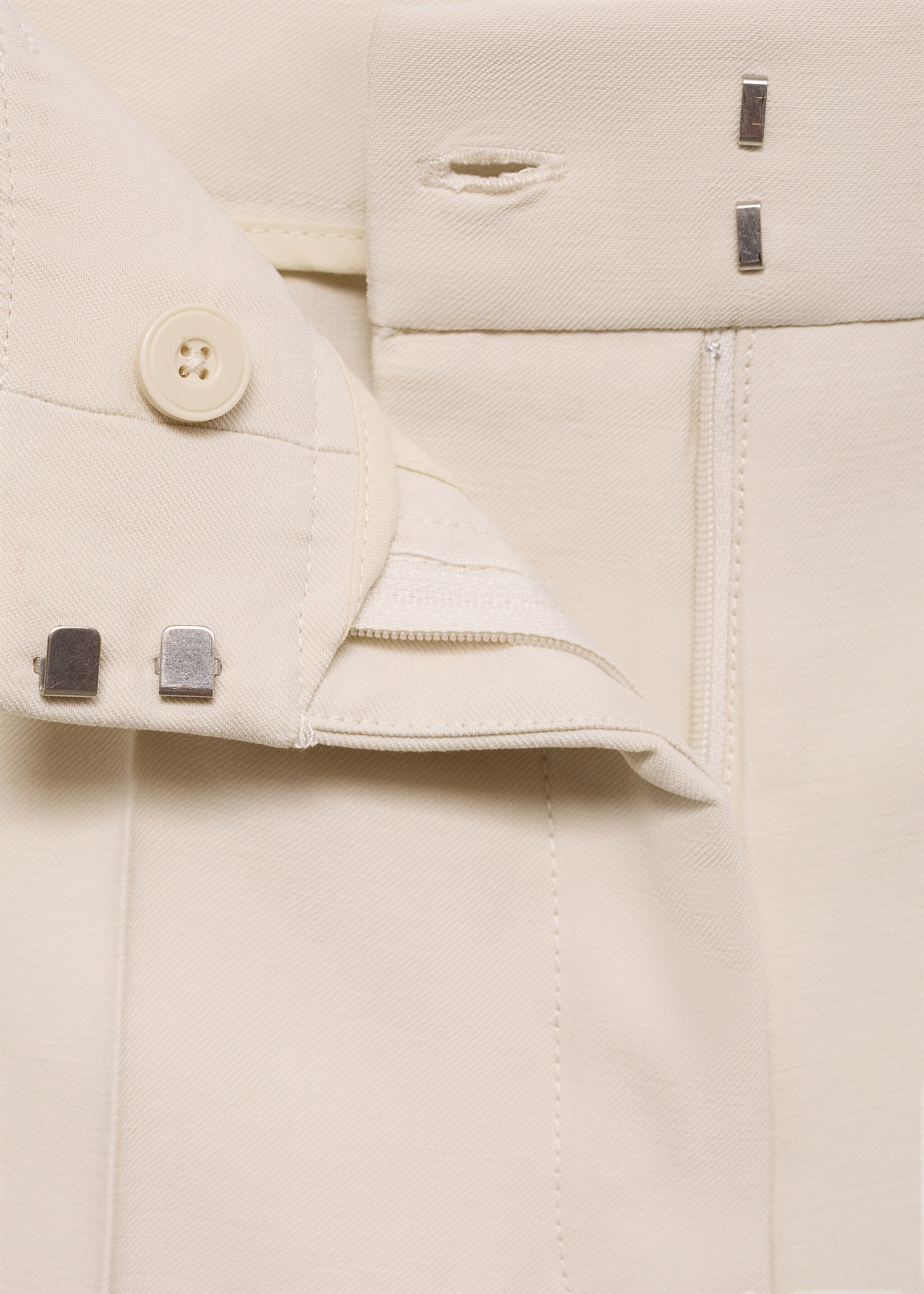 Pantalón pinzas wideleg - Detalle del artículo 8, Crudo. Ref: 77020374-00.