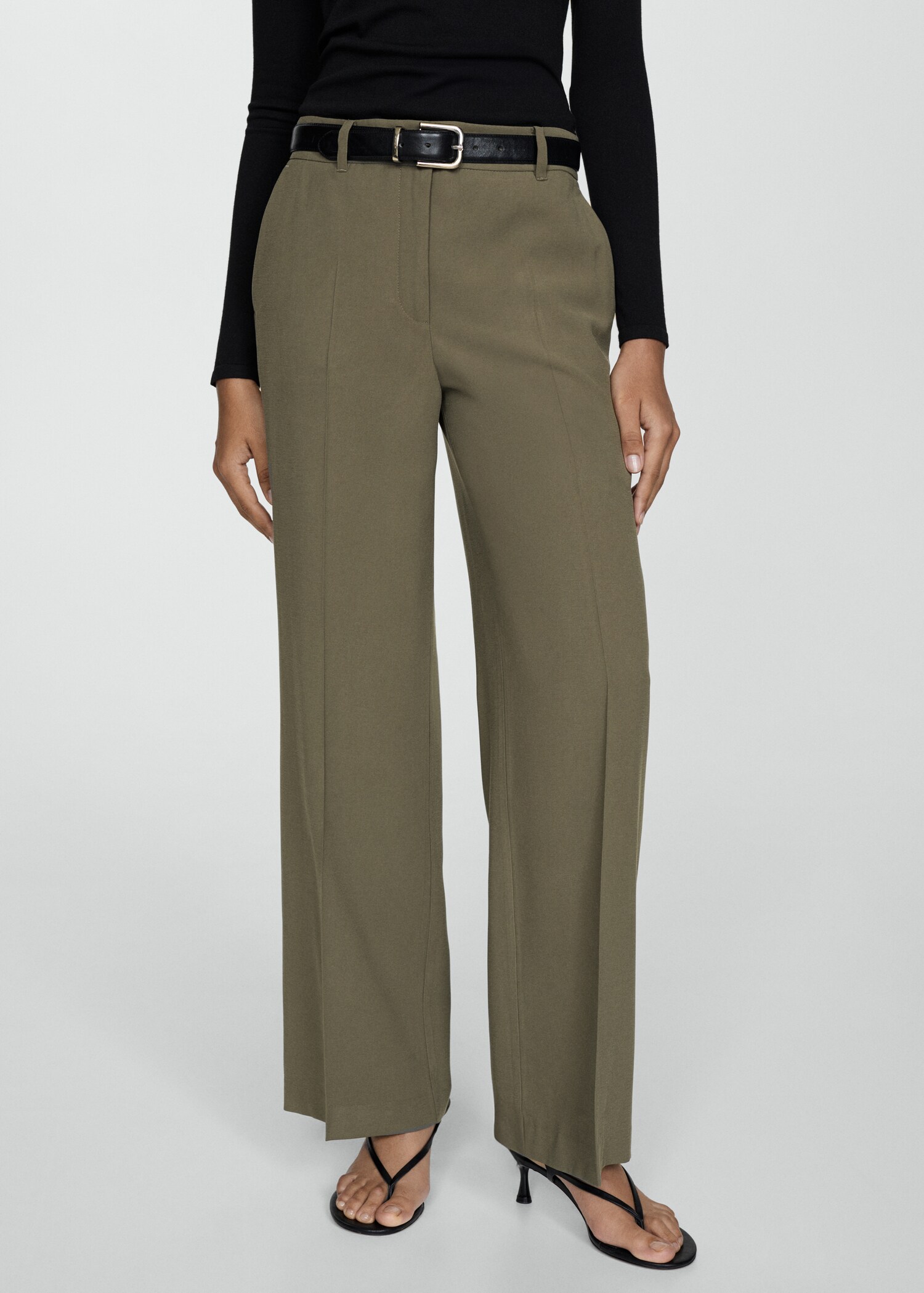 Wideleg pleated trousers - Medium plane