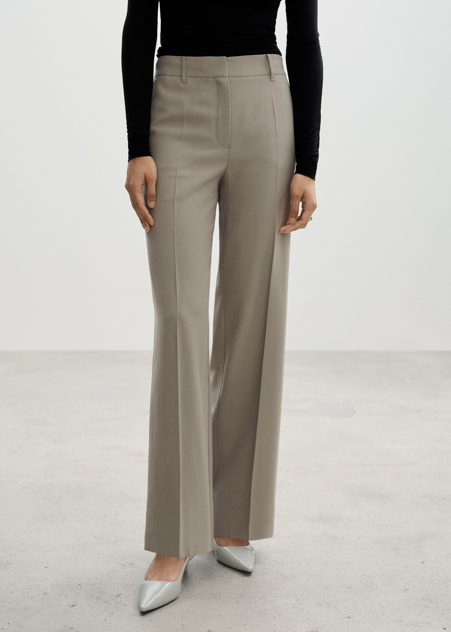 Wideleg pleated trousers - Medium plane