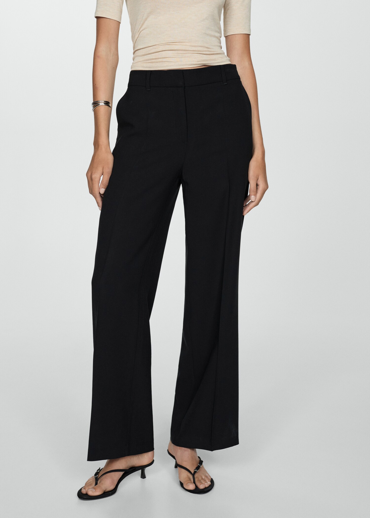 Wideleg pleated trousers - Medium plane