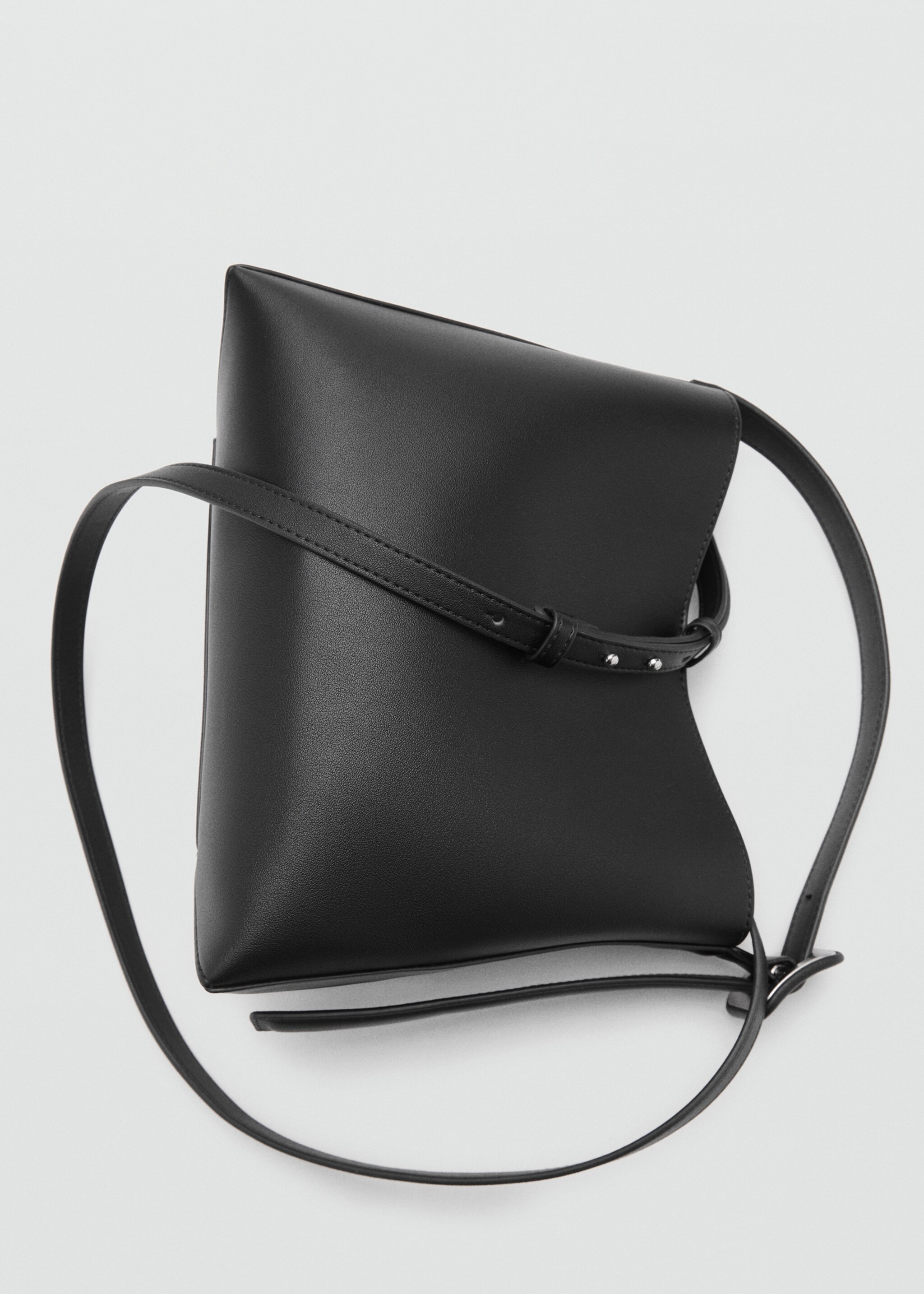 Mini shopper bag with buckle - Details of the article 2, Black. Ref: 77020375-00.