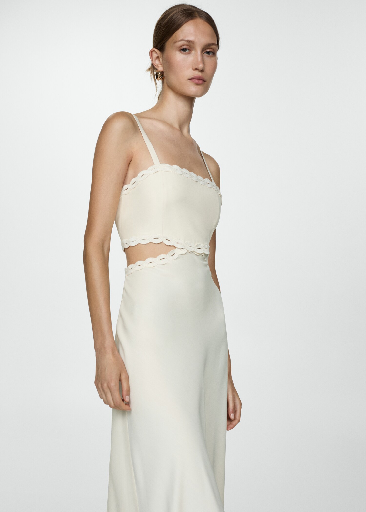 Slit dress with lace detail - Medium plane