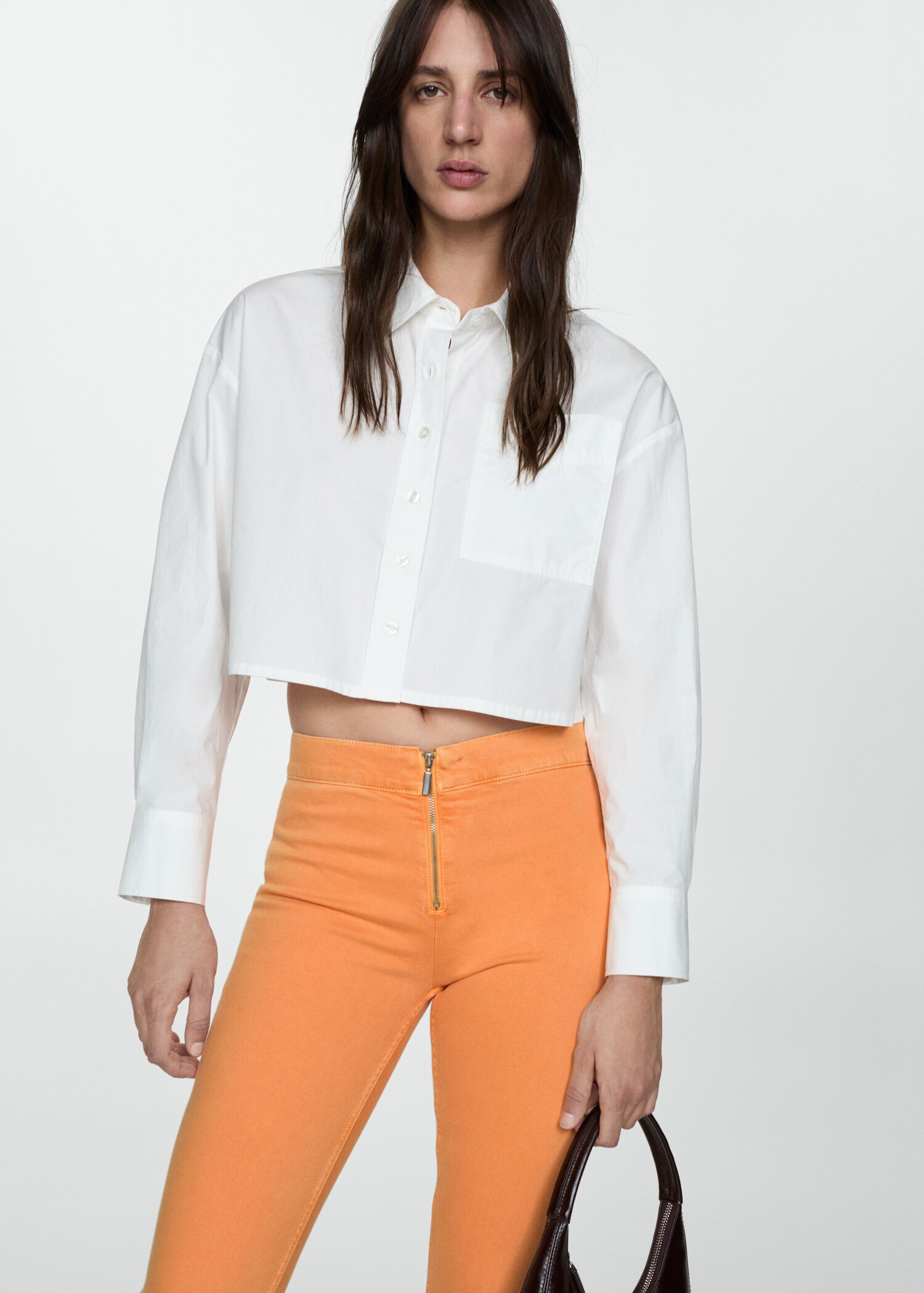 Slim-fit capri jeans with zip - Details of the article 1