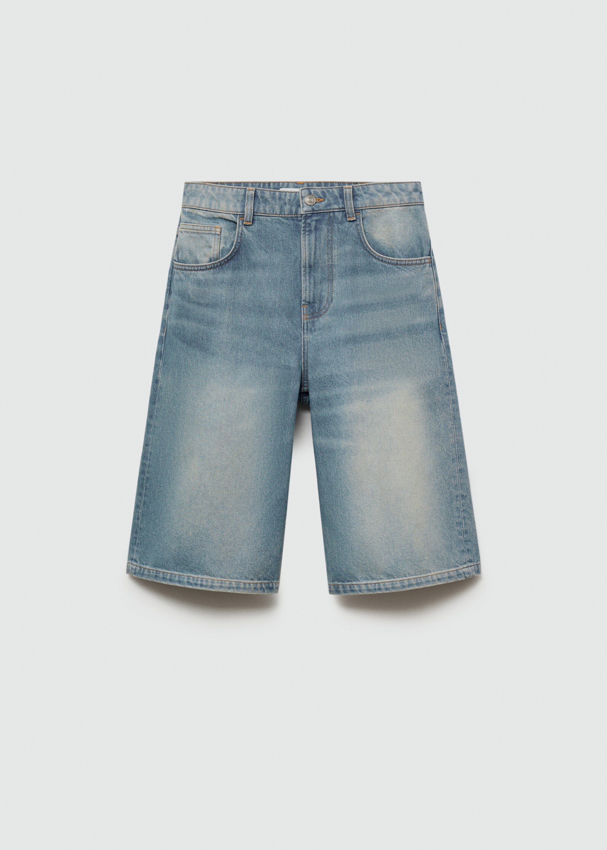 Bermuda en jean loose - Article sans modèle, Bleu moyen. Ref: 77020386-00.