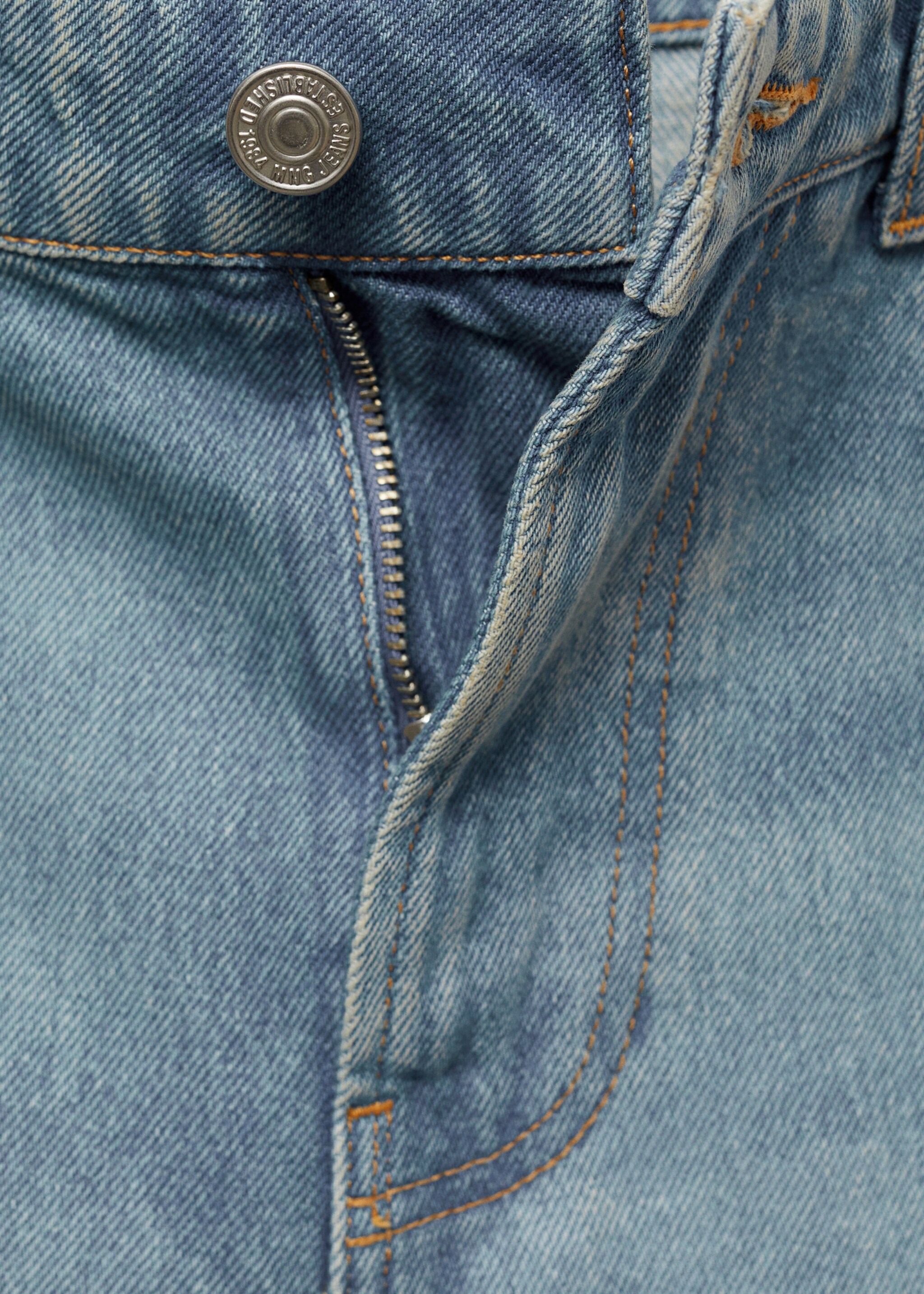 Bermuda en jean loose - Détail de l'article 8, Bleu moyen. Ref: 77020386-00.