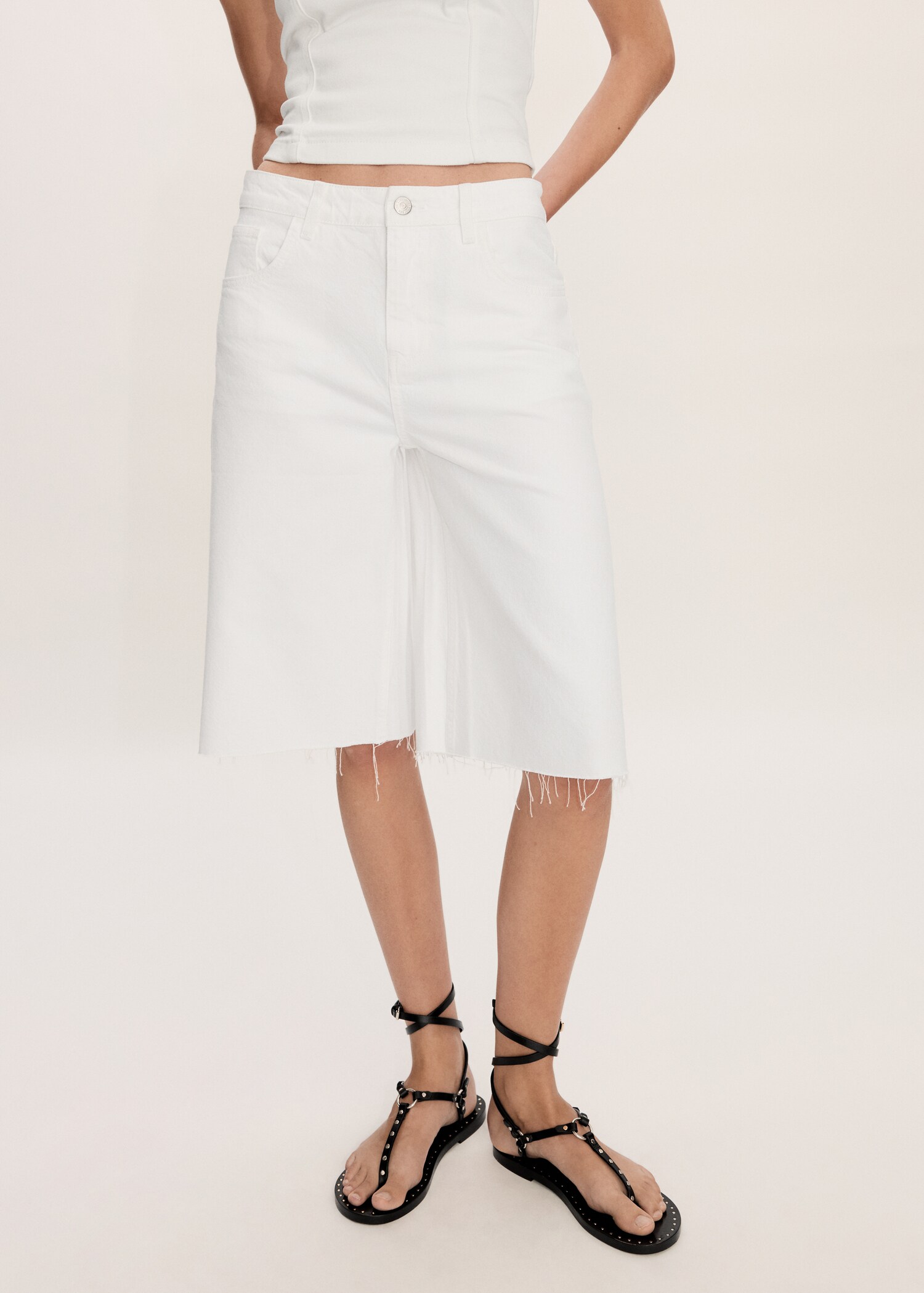 Oversized denim bermuda shorts - Medium plane