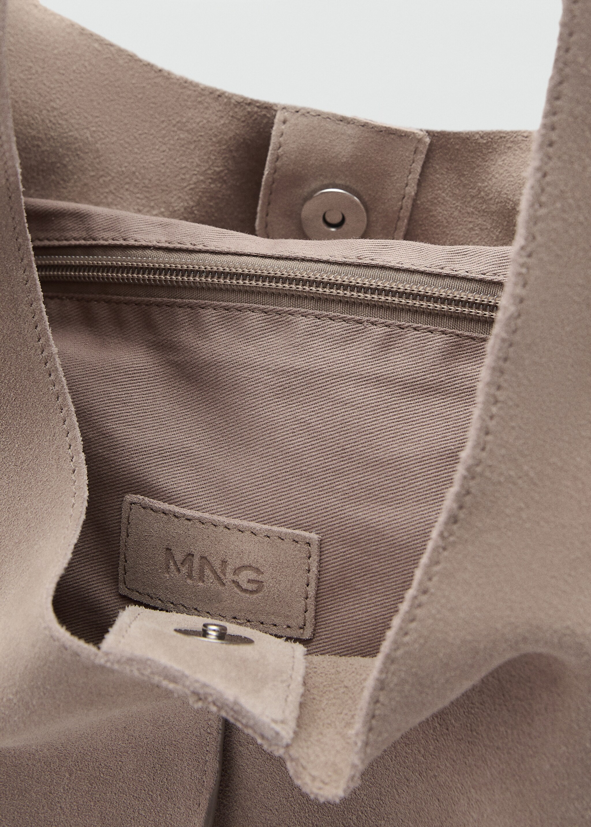 Leather shopper bag - Details of the article 2, Medium Brown. Ref: 77020389-00.