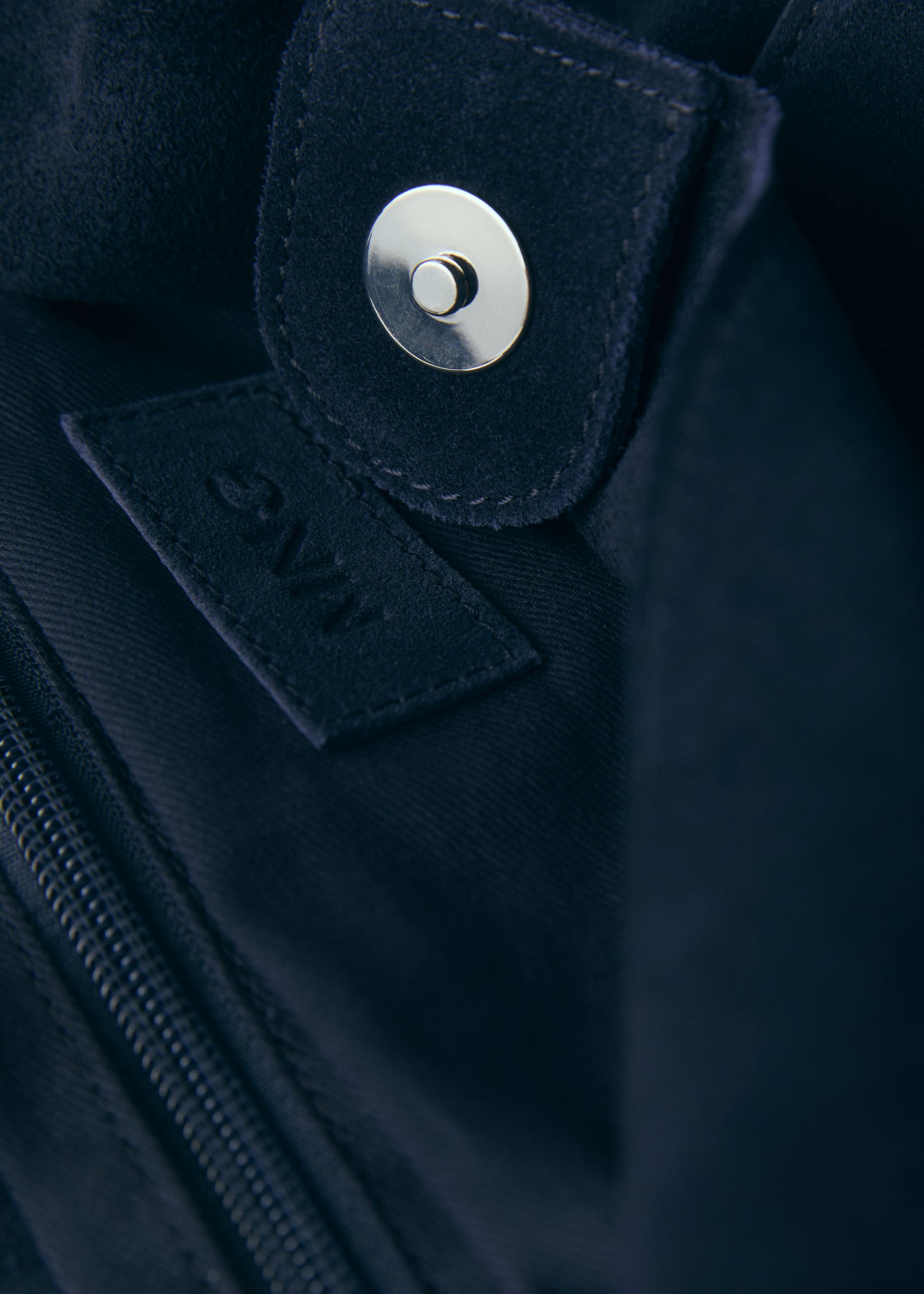Leather shopper bag - Details of the article 3, Dark Navy. Ref: 77020389-00.