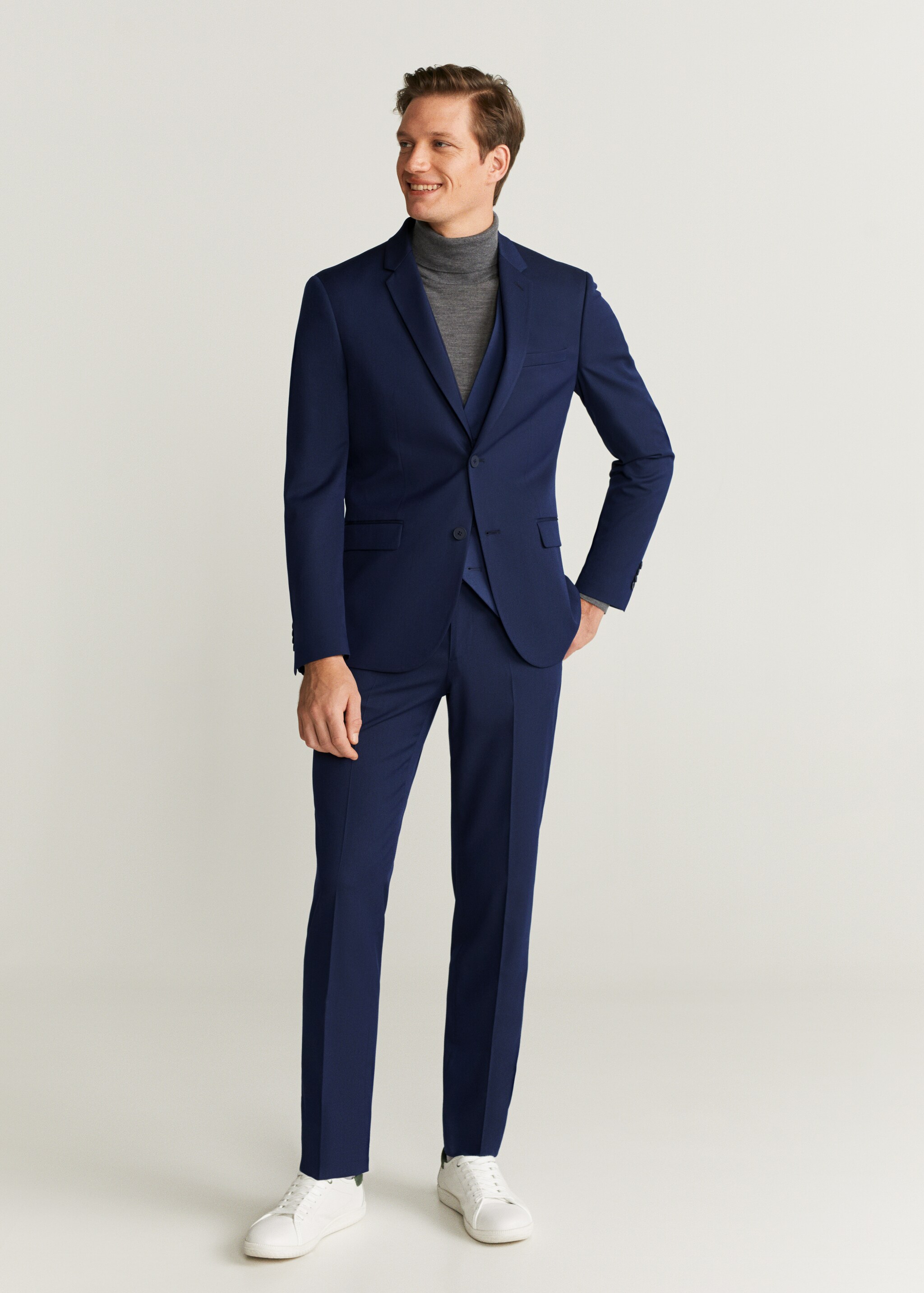 Super slim fit suit trousers - Medium plane