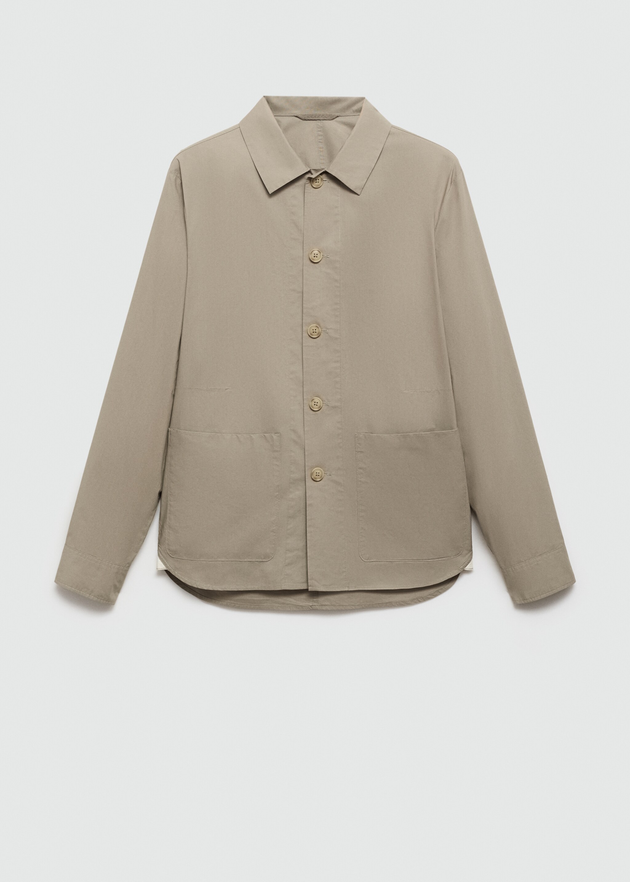 Sobrecamisa 100% algodón popelín - Artículo sin modelo, Khaki. Ref: 77020566-00.