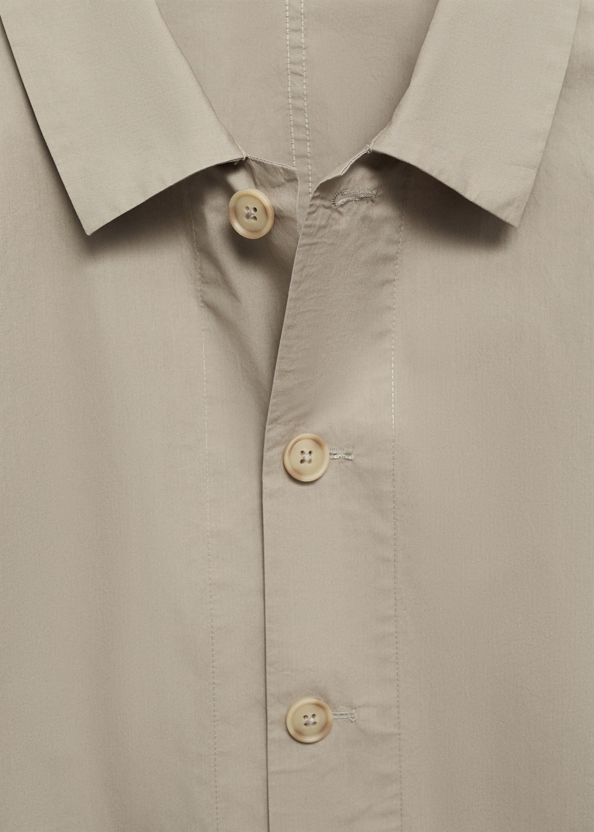 Sobrecamisa 100% algodón popelín - Detalle del artículo 8, Khaki. Ref: 77020566-00.
