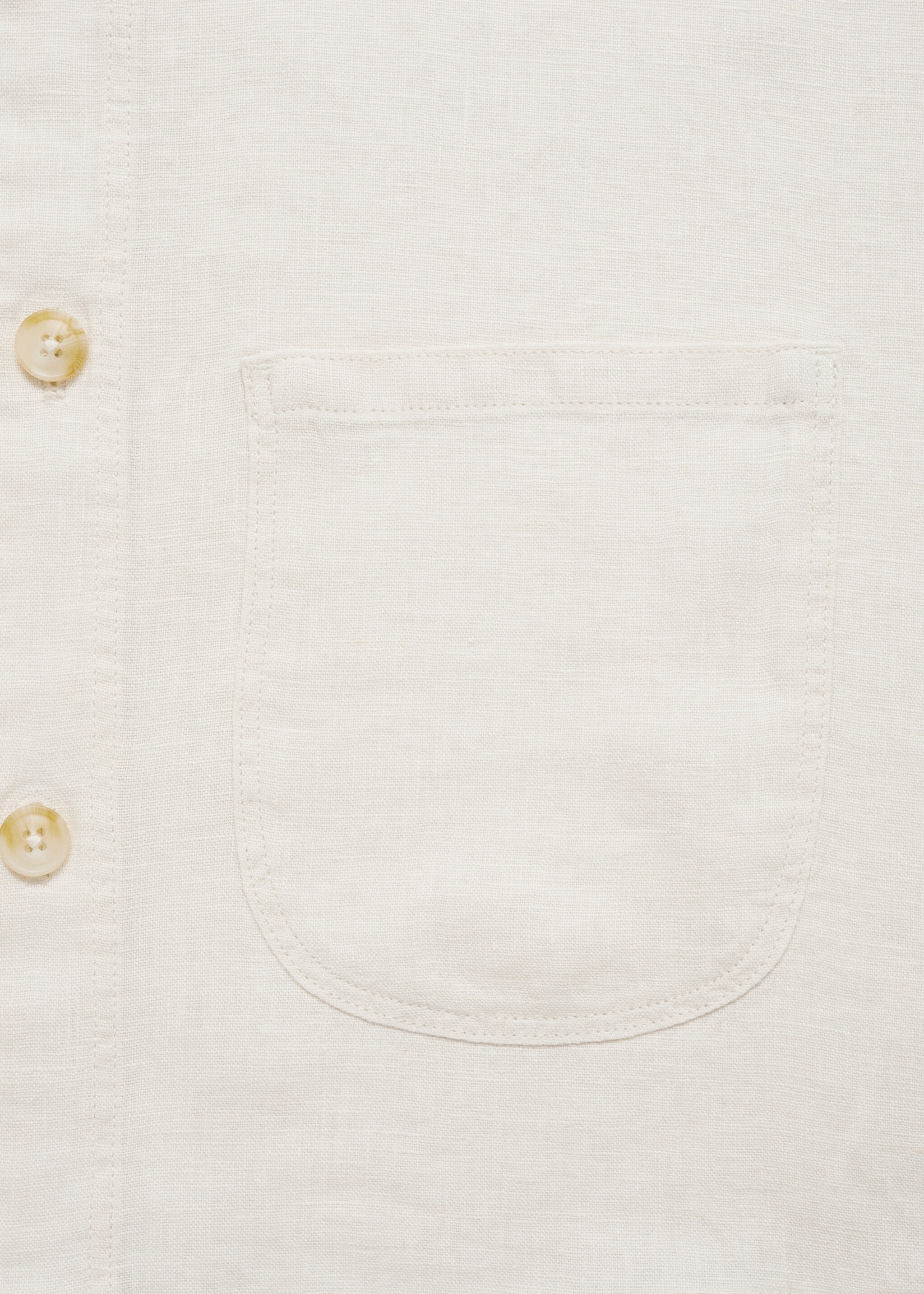 100% linen overshirt with pockets - Details of the article 0, White. Ref: 77020567-00.