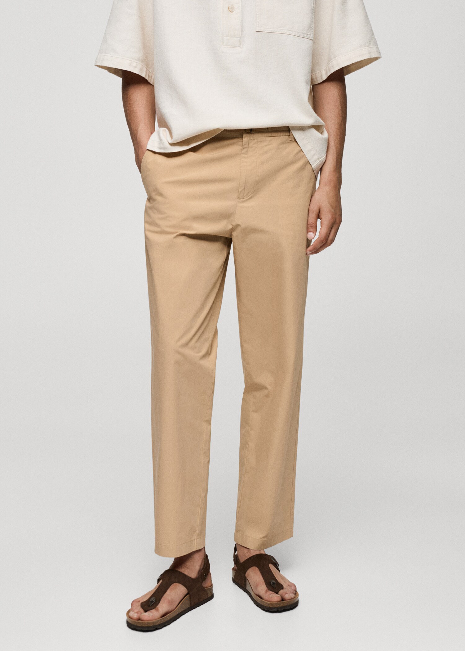 Drawstring cotton pants - Medium plane