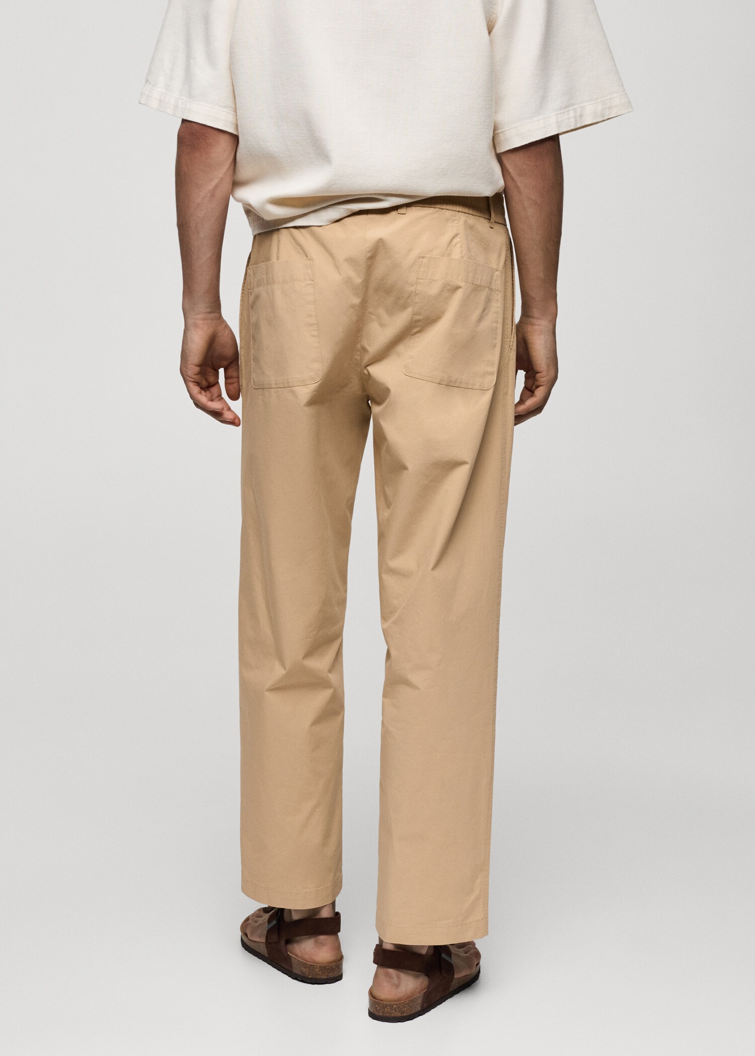 Drawstring cotton pants - Reverse of the article