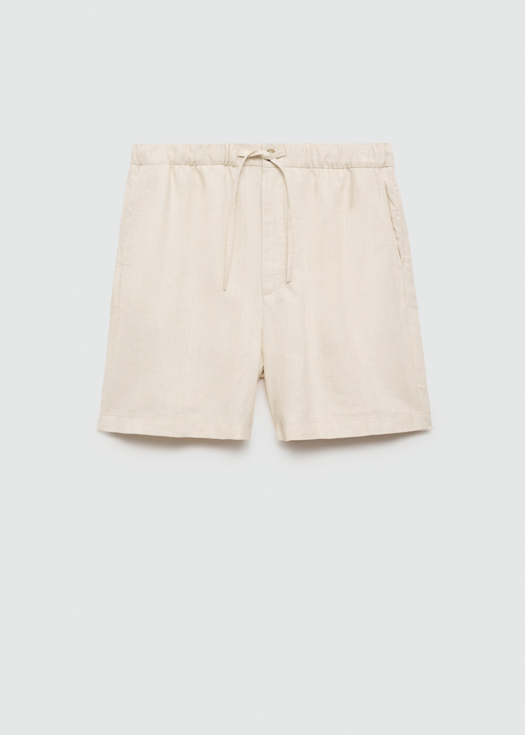 Cotton-linen bermuda shorts with drawstring - Article without model