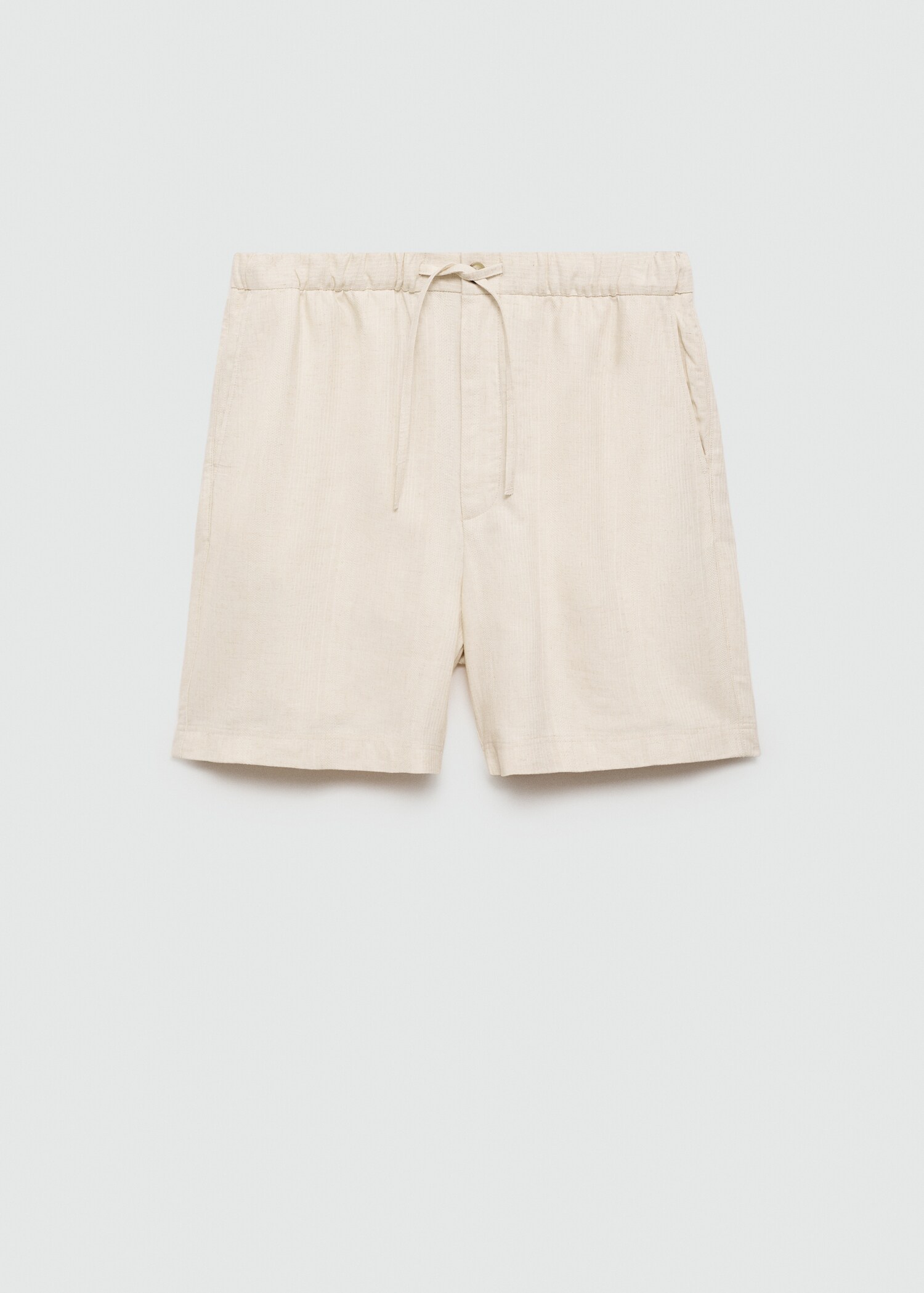 Bermudashorts aus Baumwoll-Leinengemisch mit Kordelzug - Artikel ohne Model