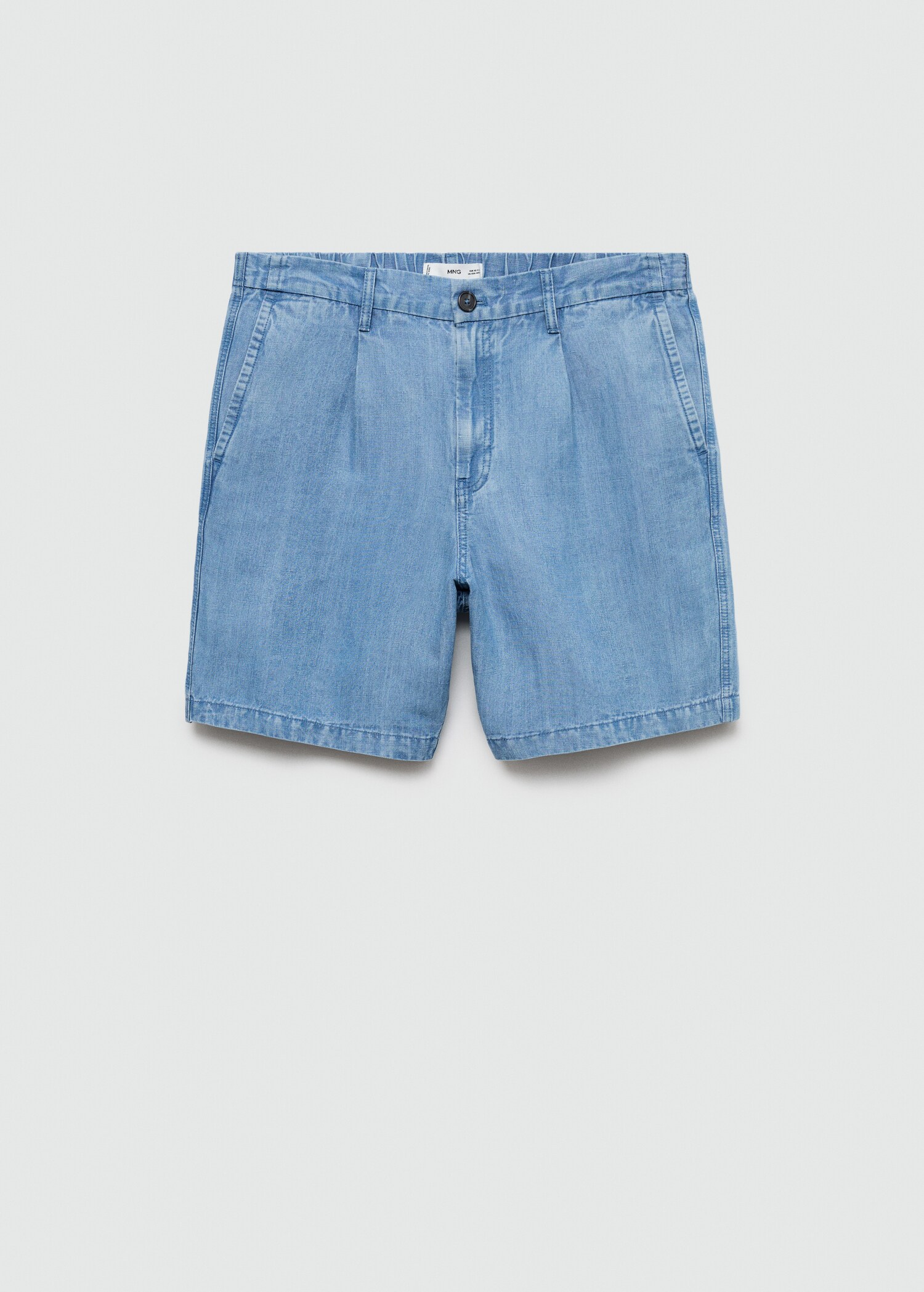 Hemp and lyocell-blend pleated bermuda shorts - Article without model