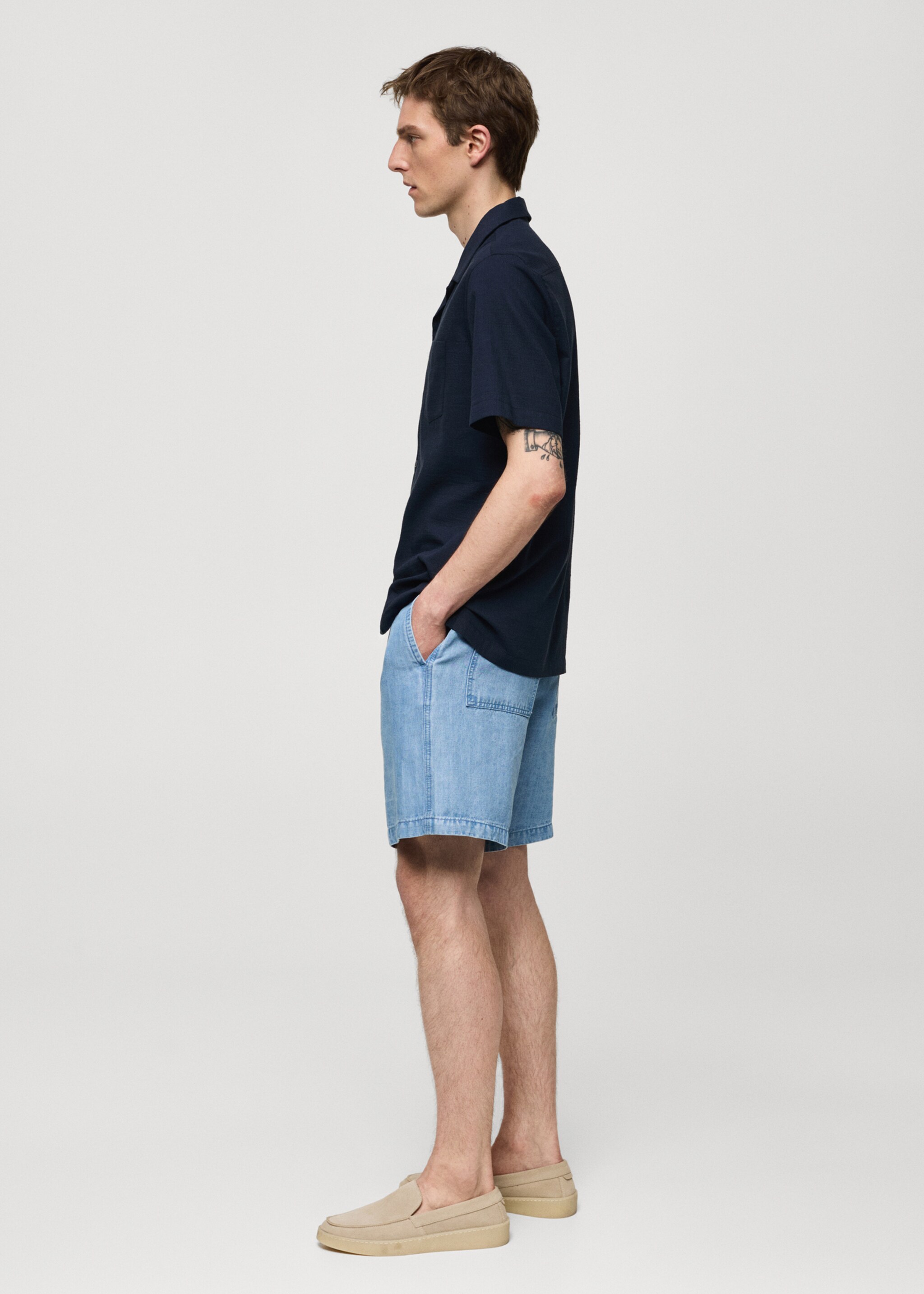 Bundfalten-Bermudashorts aus Hanf mit Lyocell - Detail des Artikels 6