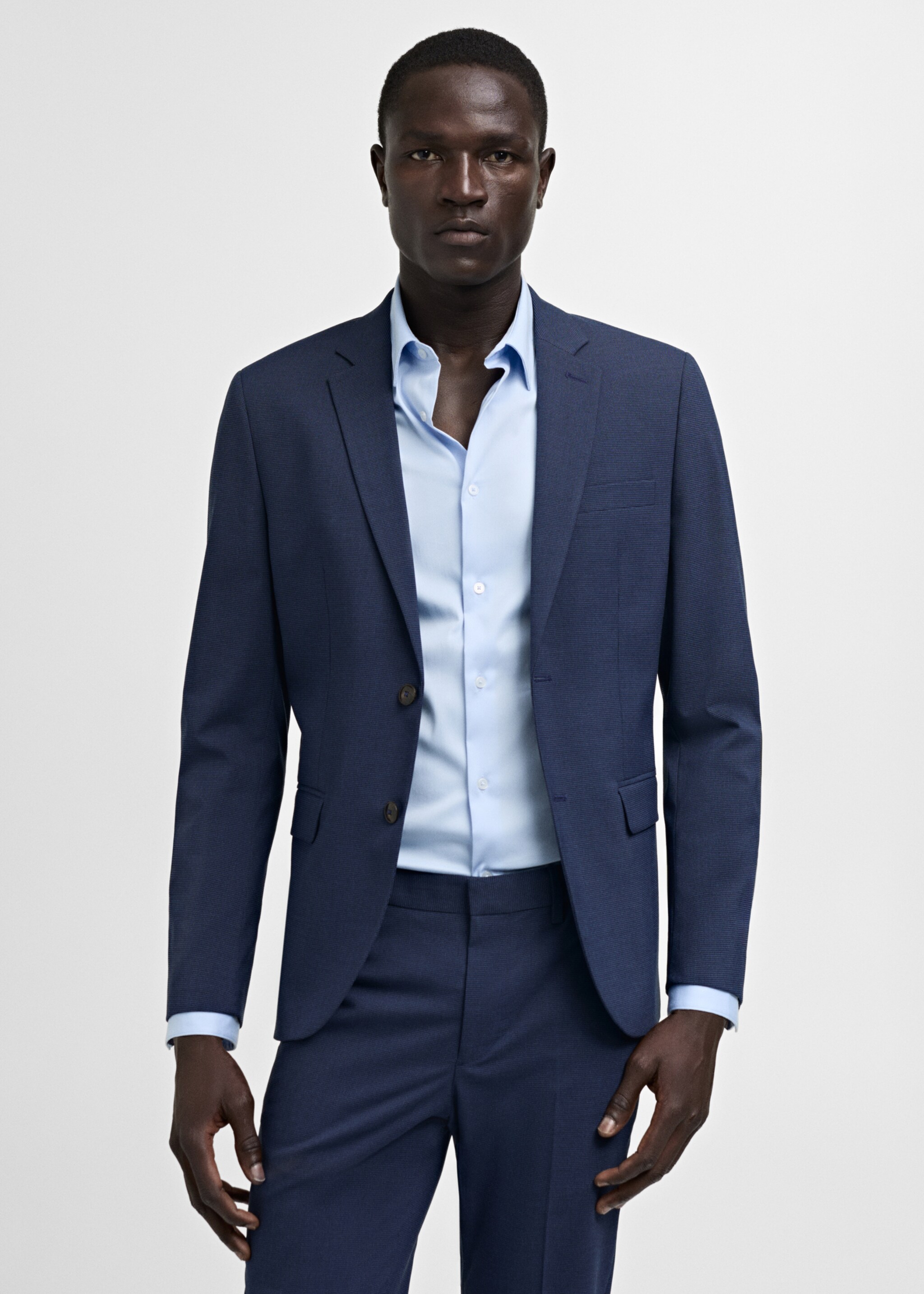 Americana traje París super slim fit - Plano medio, Azul tinta. Ref: 77020572-00.