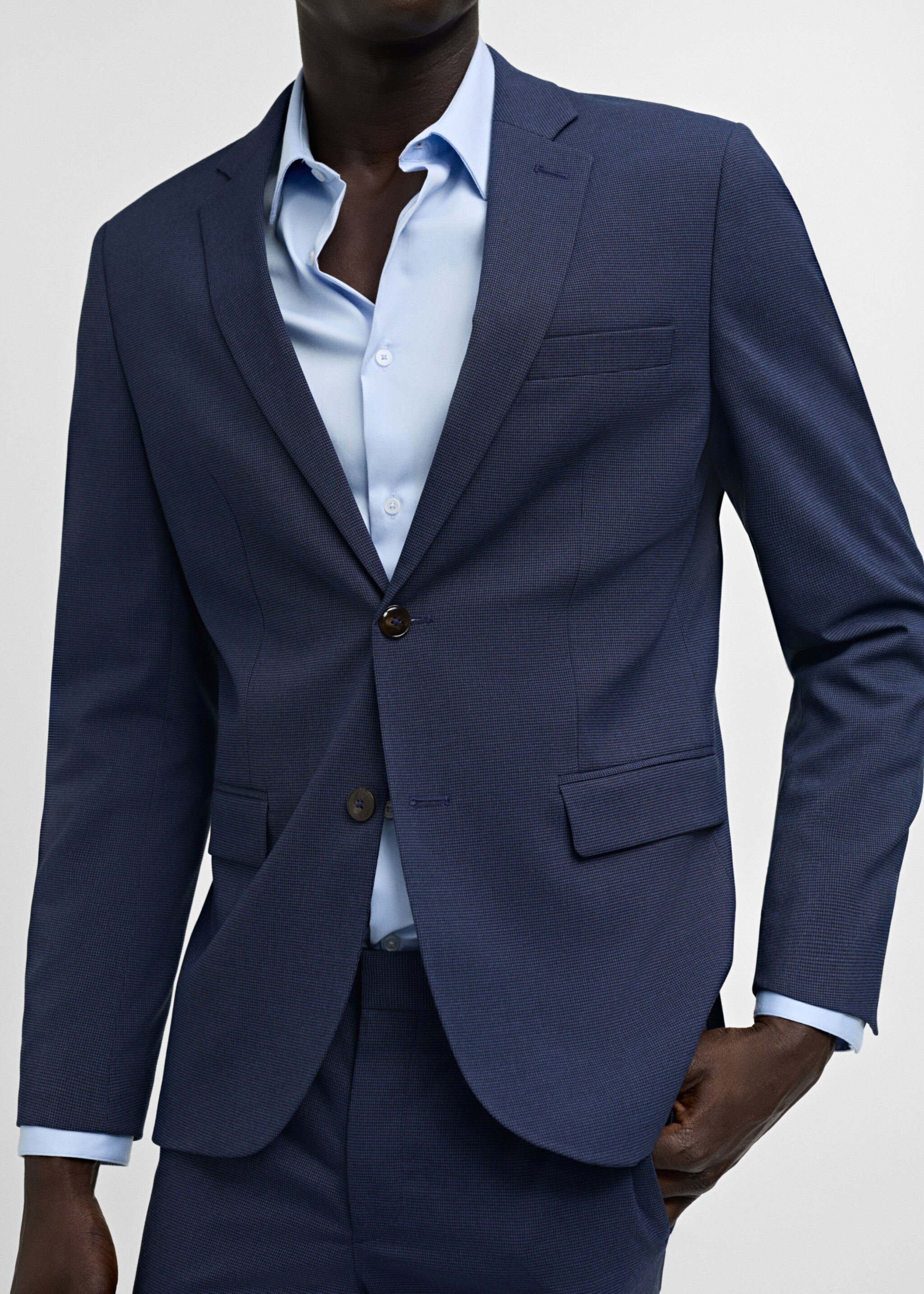Americana traje París super slim fit - Detalle del artículo 6, Azul tinta. Ref: 77020572-00.