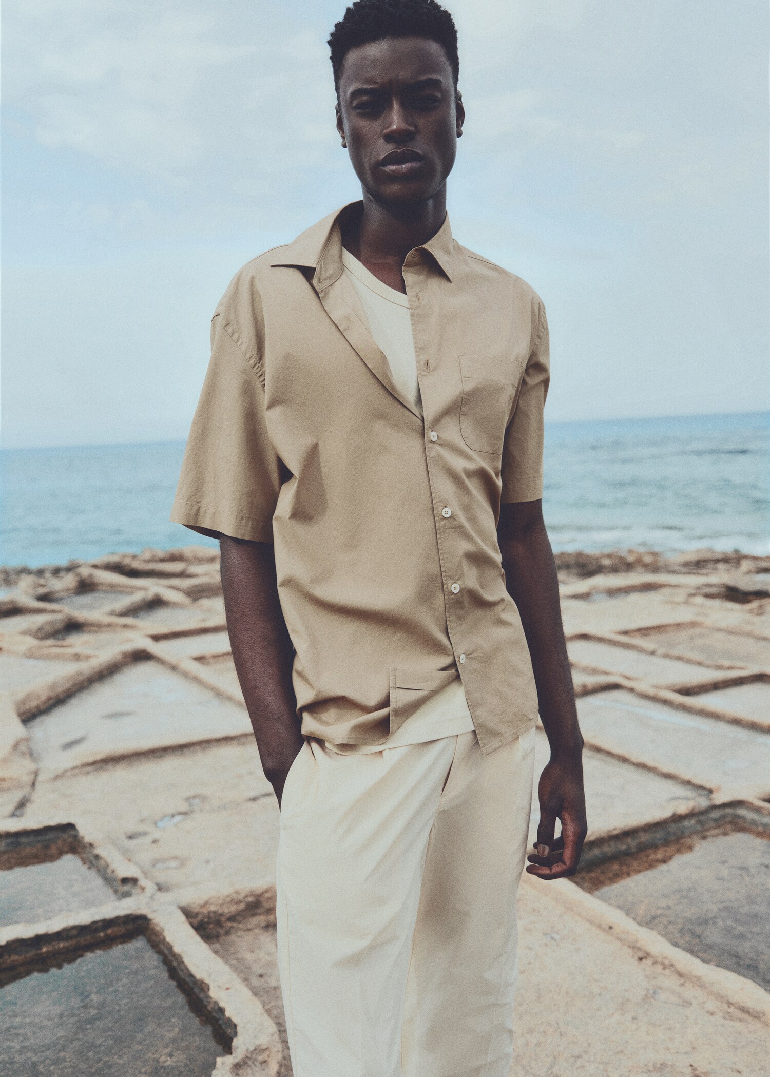 Tencel™™ cotton shirt with pocket - Details of the article 5