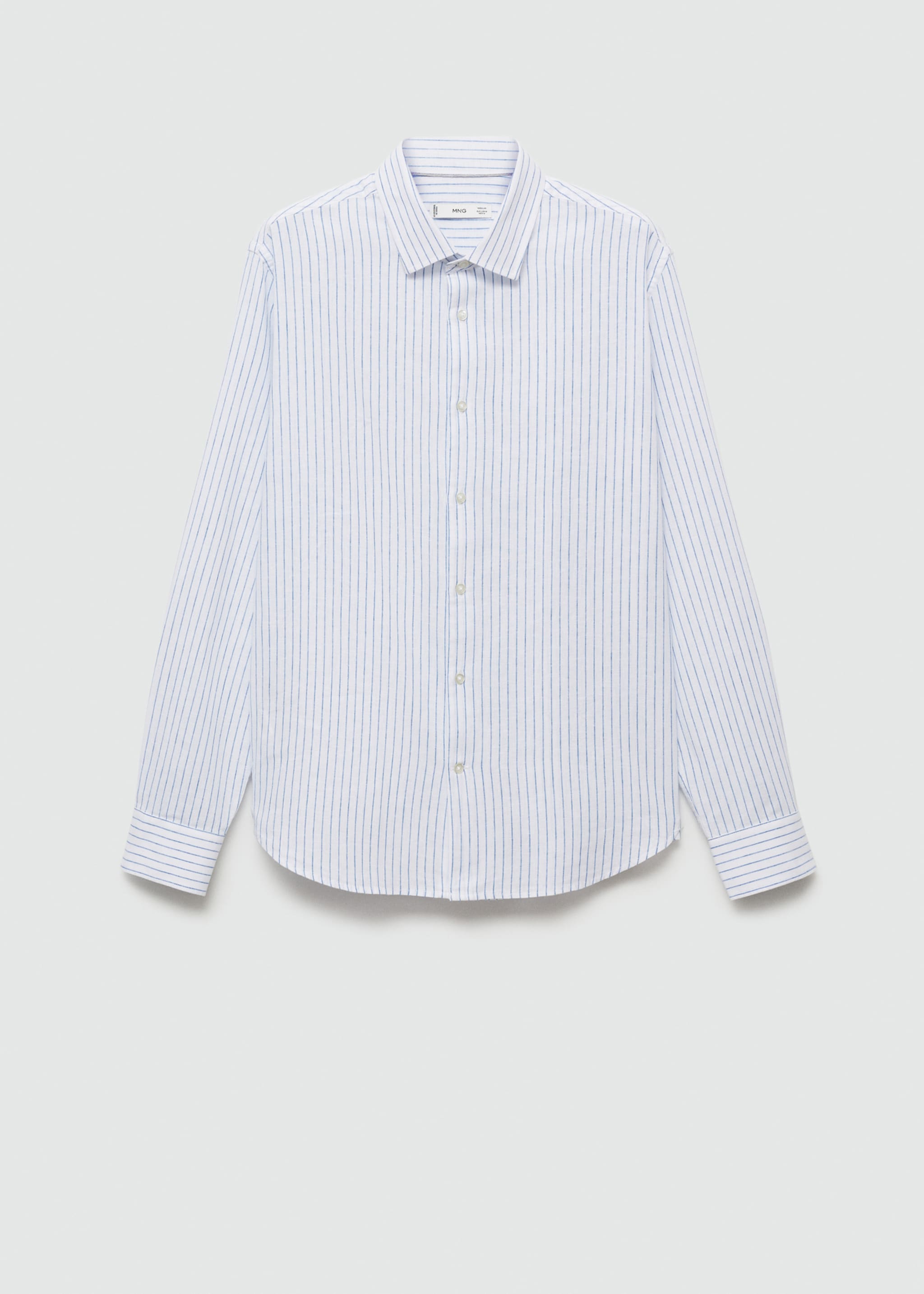 Regular-fit striped cotton-linen shirt - Article without model