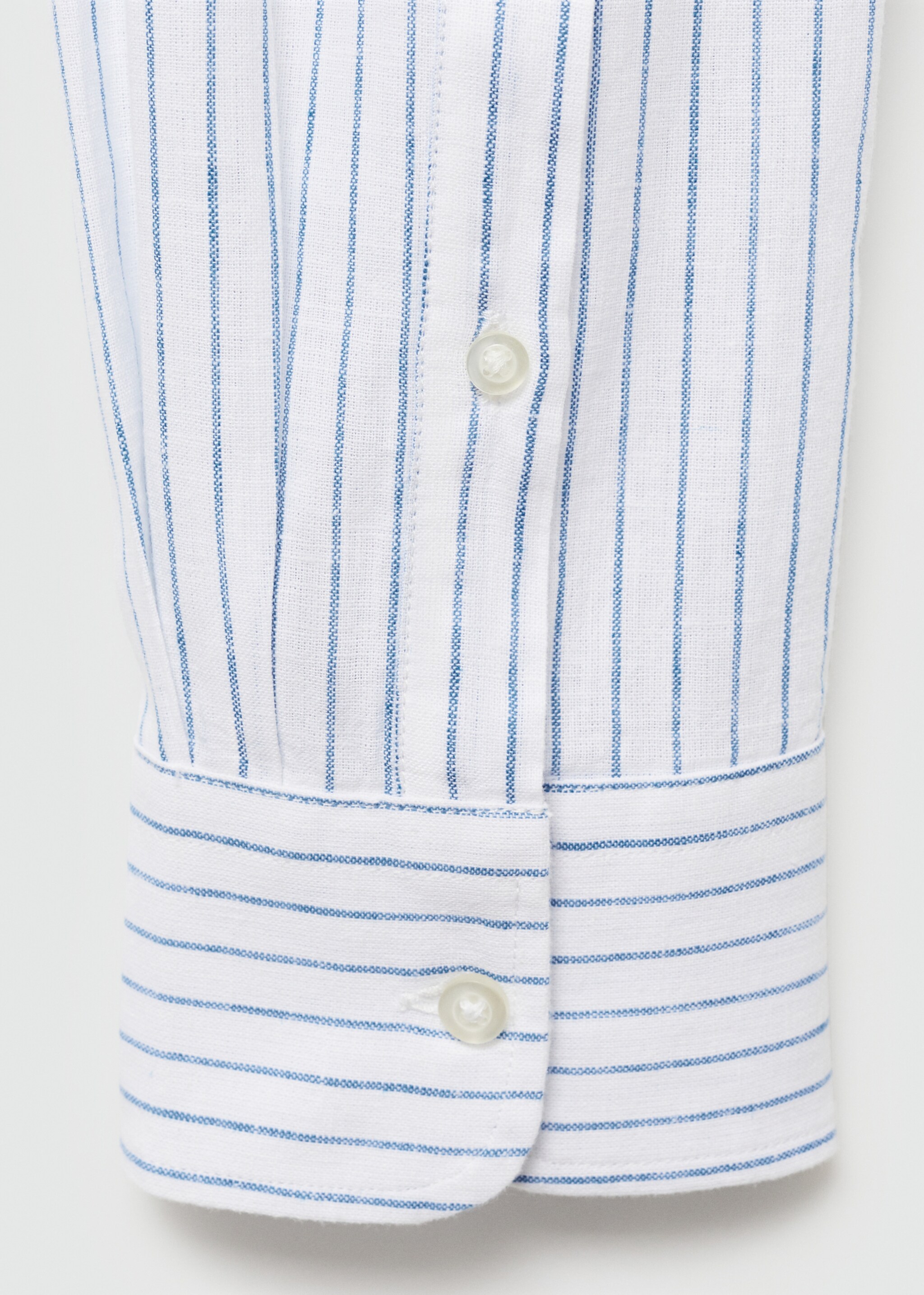 Regular-fit striped cotton-linen shirt - Details of the article 0