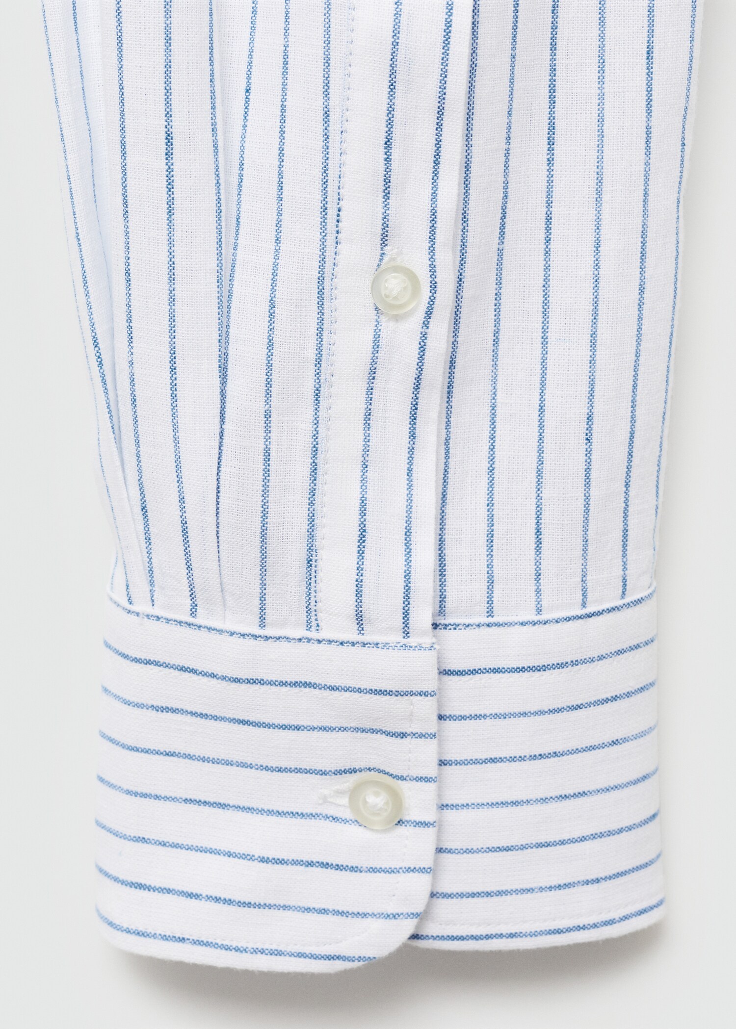 Regular-fit striped cotton-linen shirt - Details of the article 0