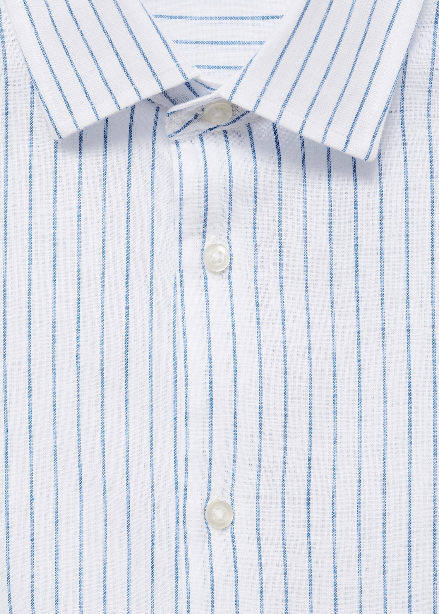Regular-fit striped cotton-linen shirt - Details of the article 8