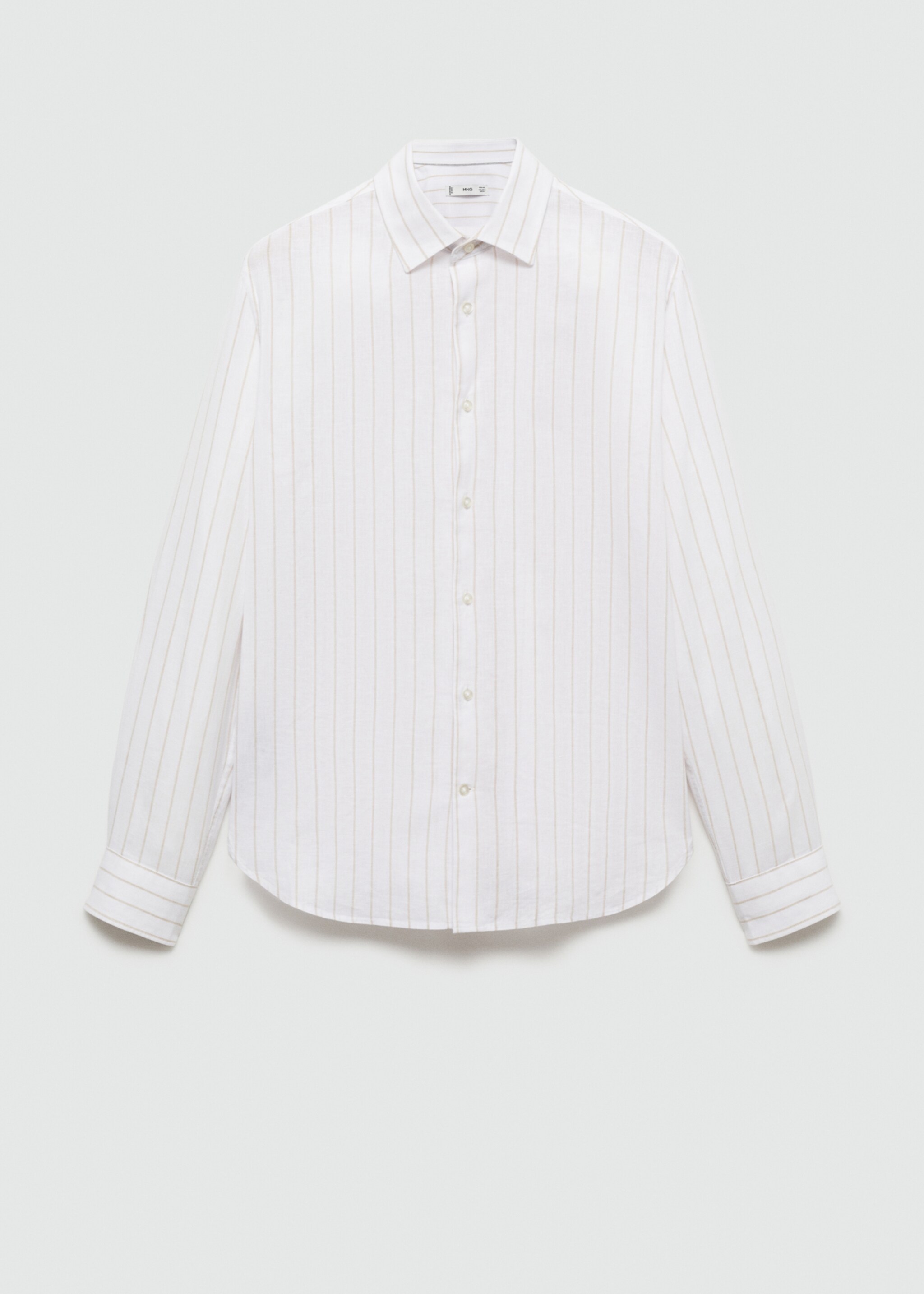 Regular-fit striped cotton-linen shirt - Article without model